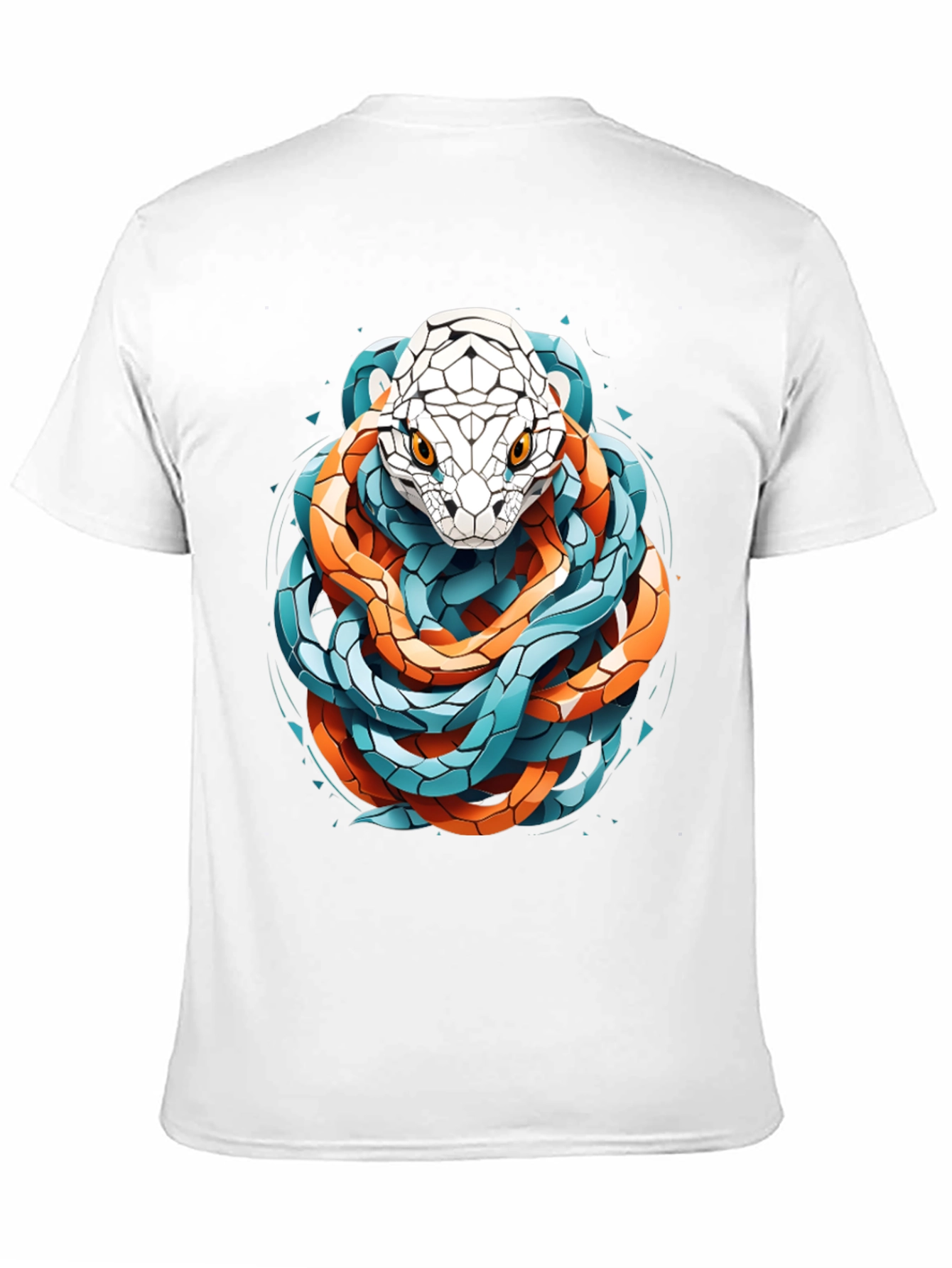 Geometric Snake Graphic Tee - Stylish and Bold