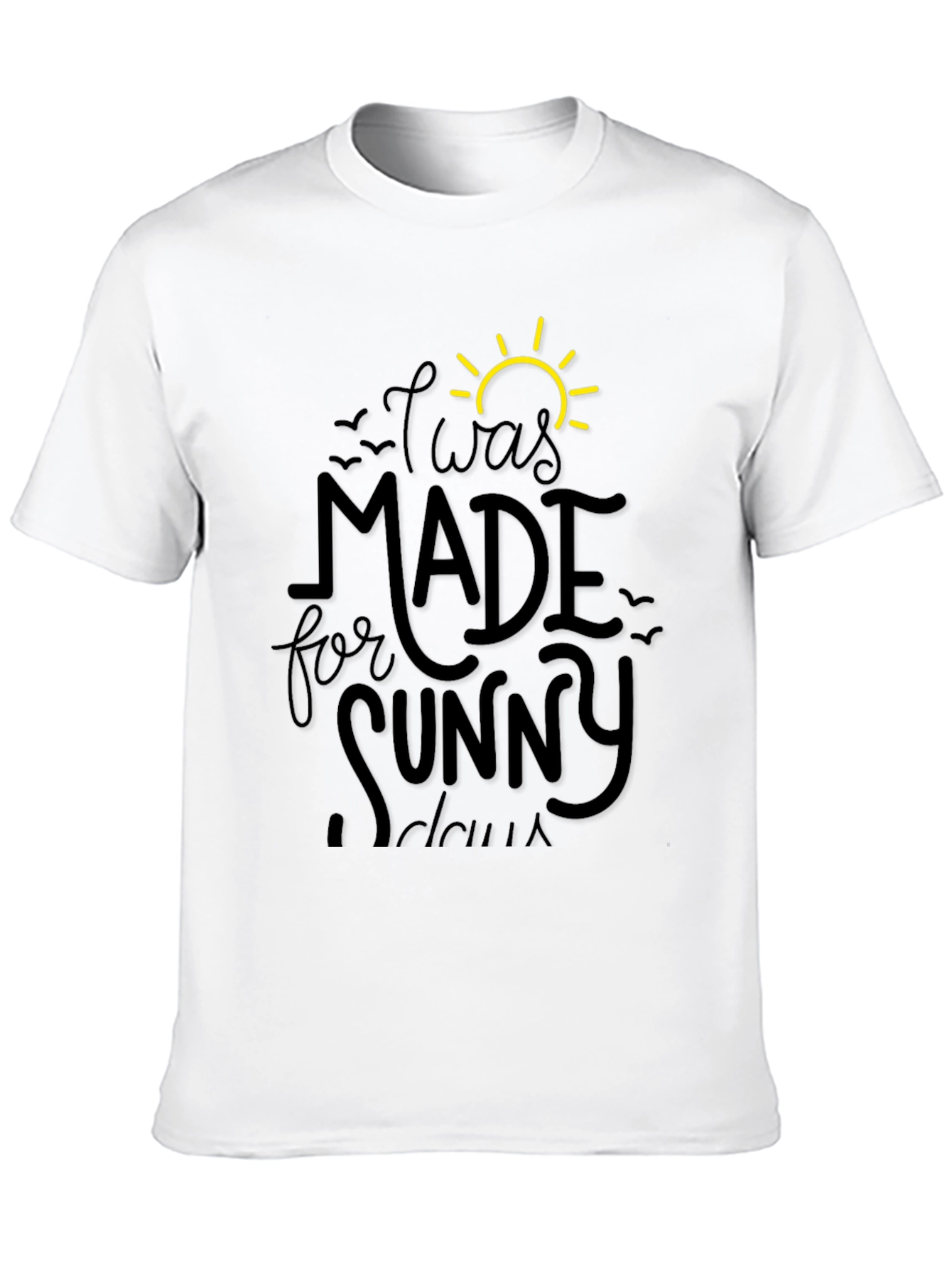 Sunny Days Graphic Tee - Black Cotton T-Shirt