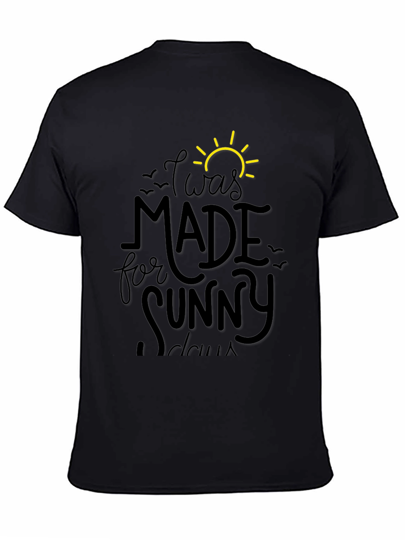 Sunny Days Graphic Tee - Black Cotton T-Shirt