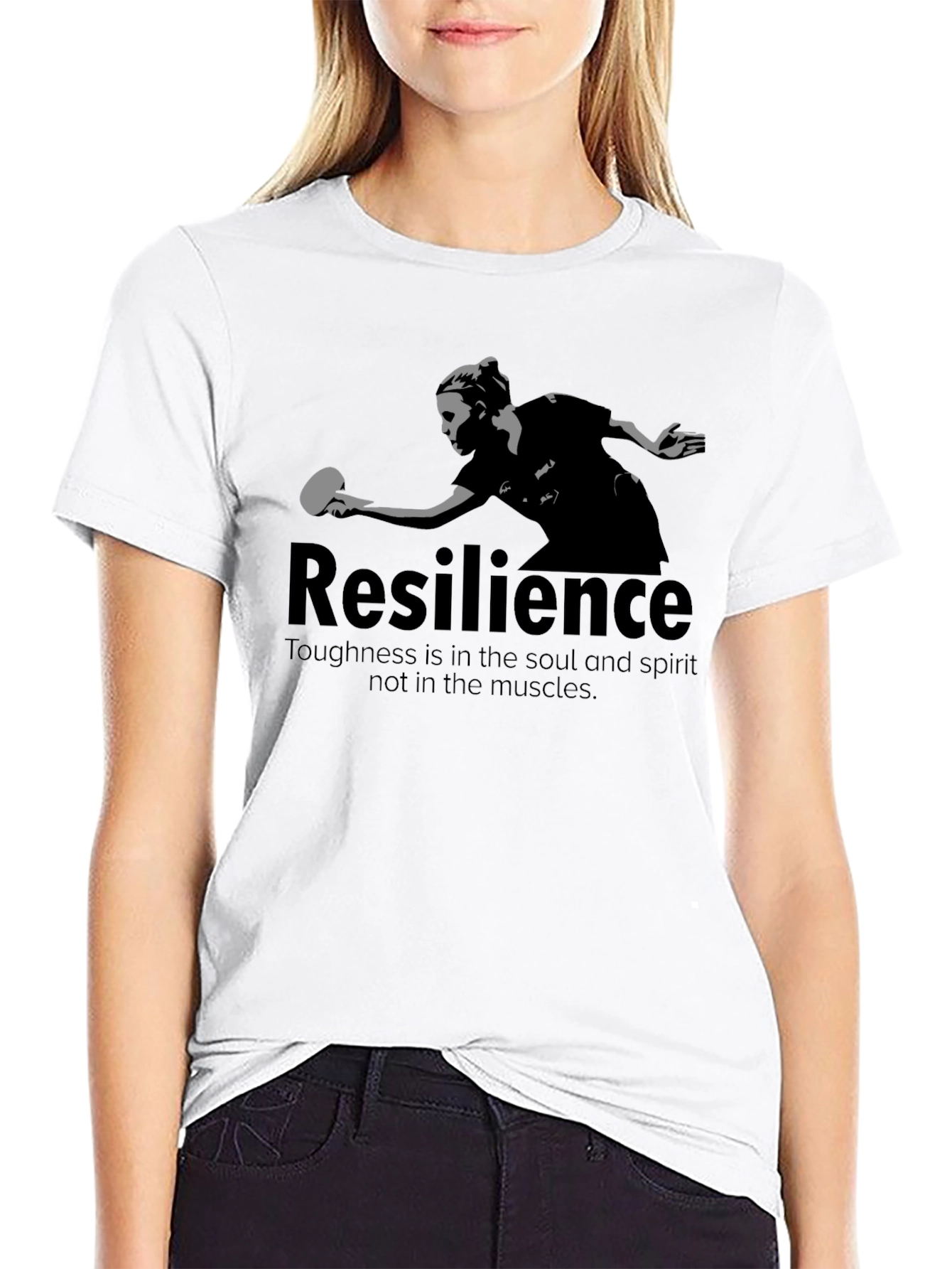 Resilience Table Tennis Graphic Tee - Black