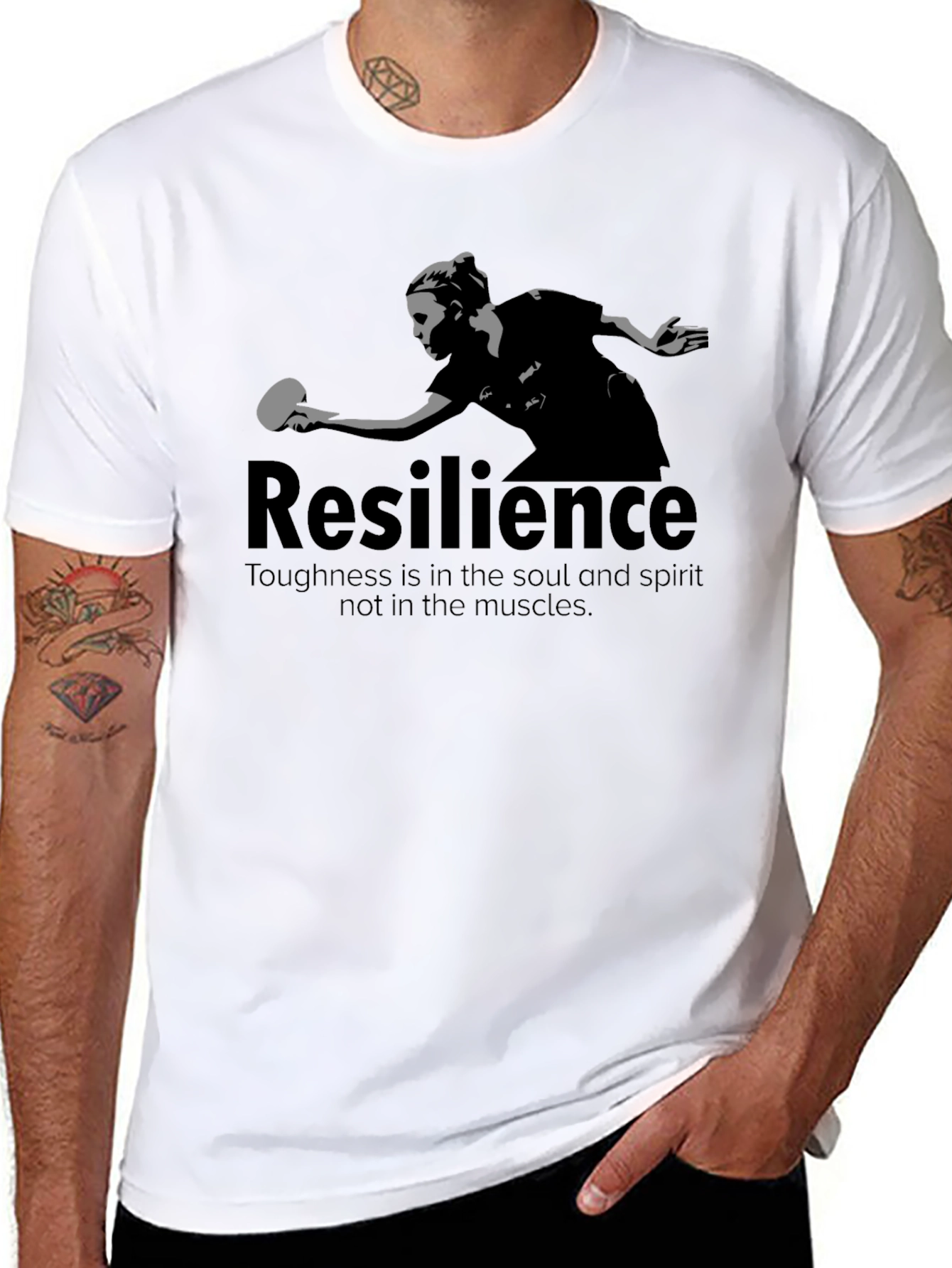 Resilience Table Tennis Graphic Tee - Black