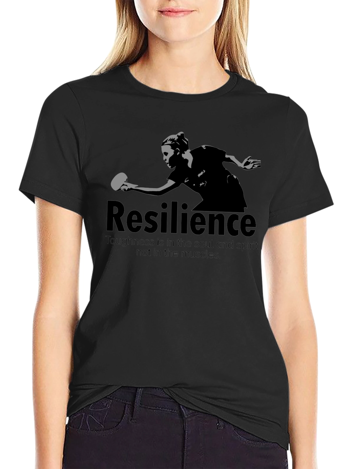 Resilience Table Tennis Graphic Tee - Black