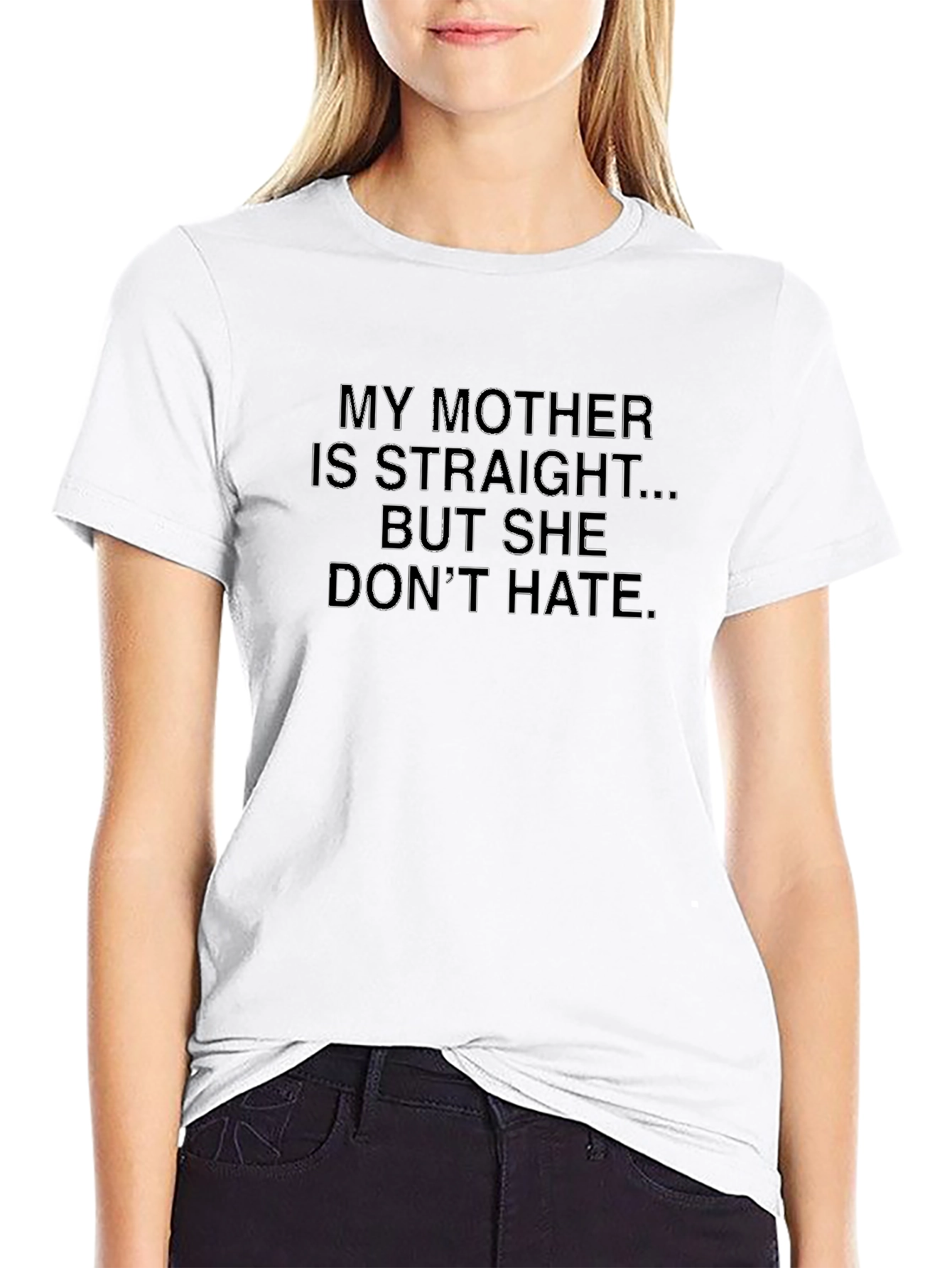 My Mother is Straight Graphic Tee - Black