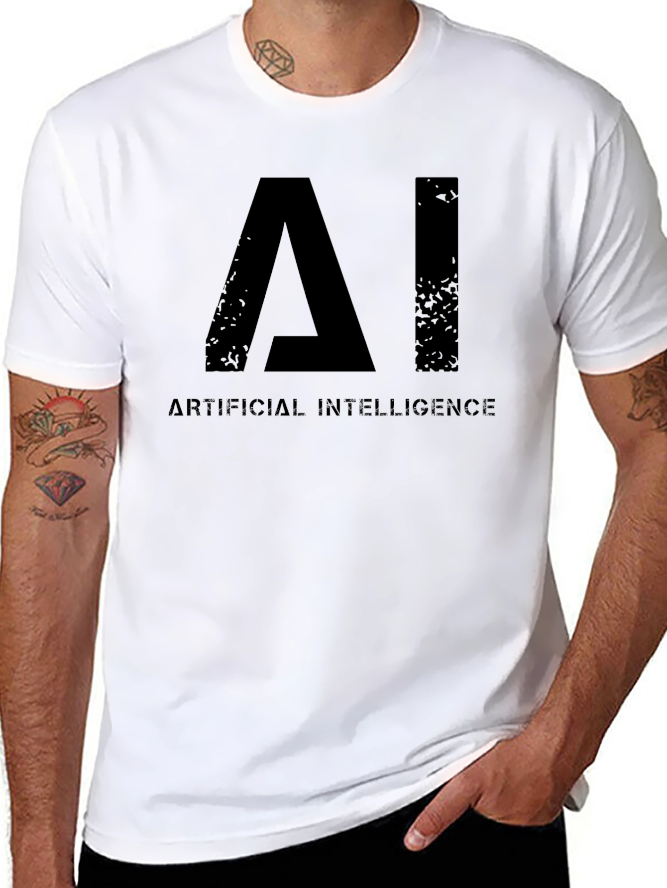 AI Artificial Intelligence Graphic Black T-Shirt