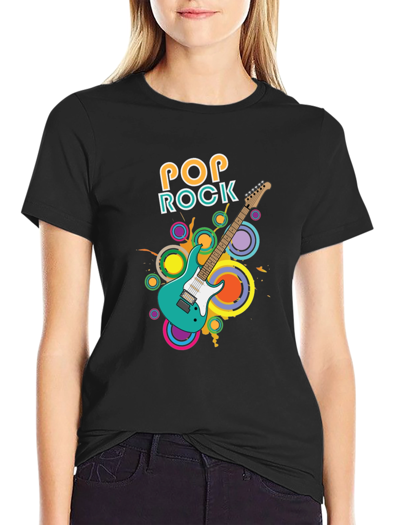 Pop Rock Guitar Graphic T-Shirt - Cool Music Tee