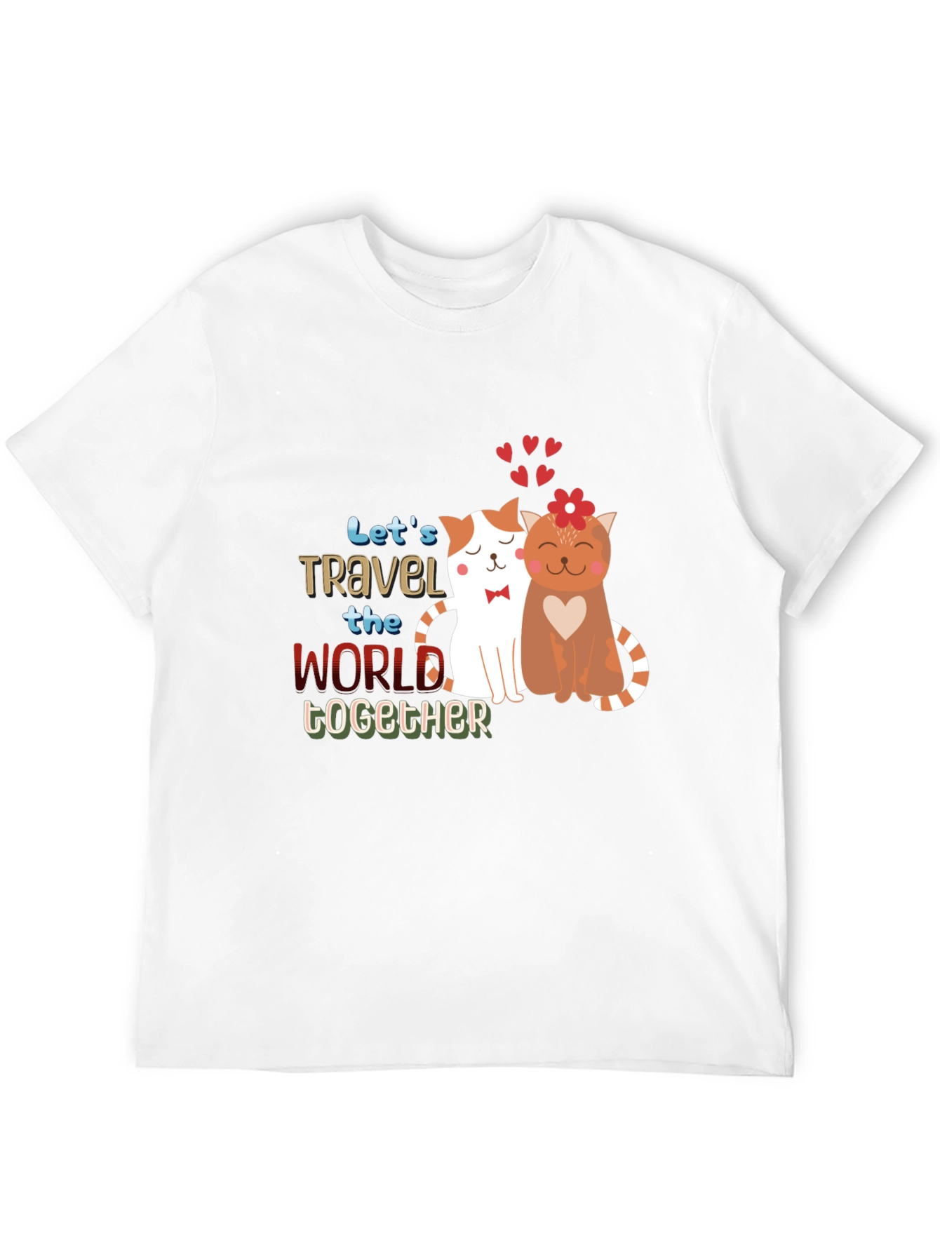 Lets Travel Together Cat Graphic Tee