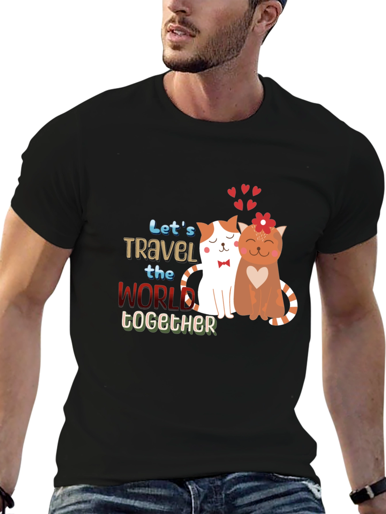 Lets Travel Together Cat Graphic Tee