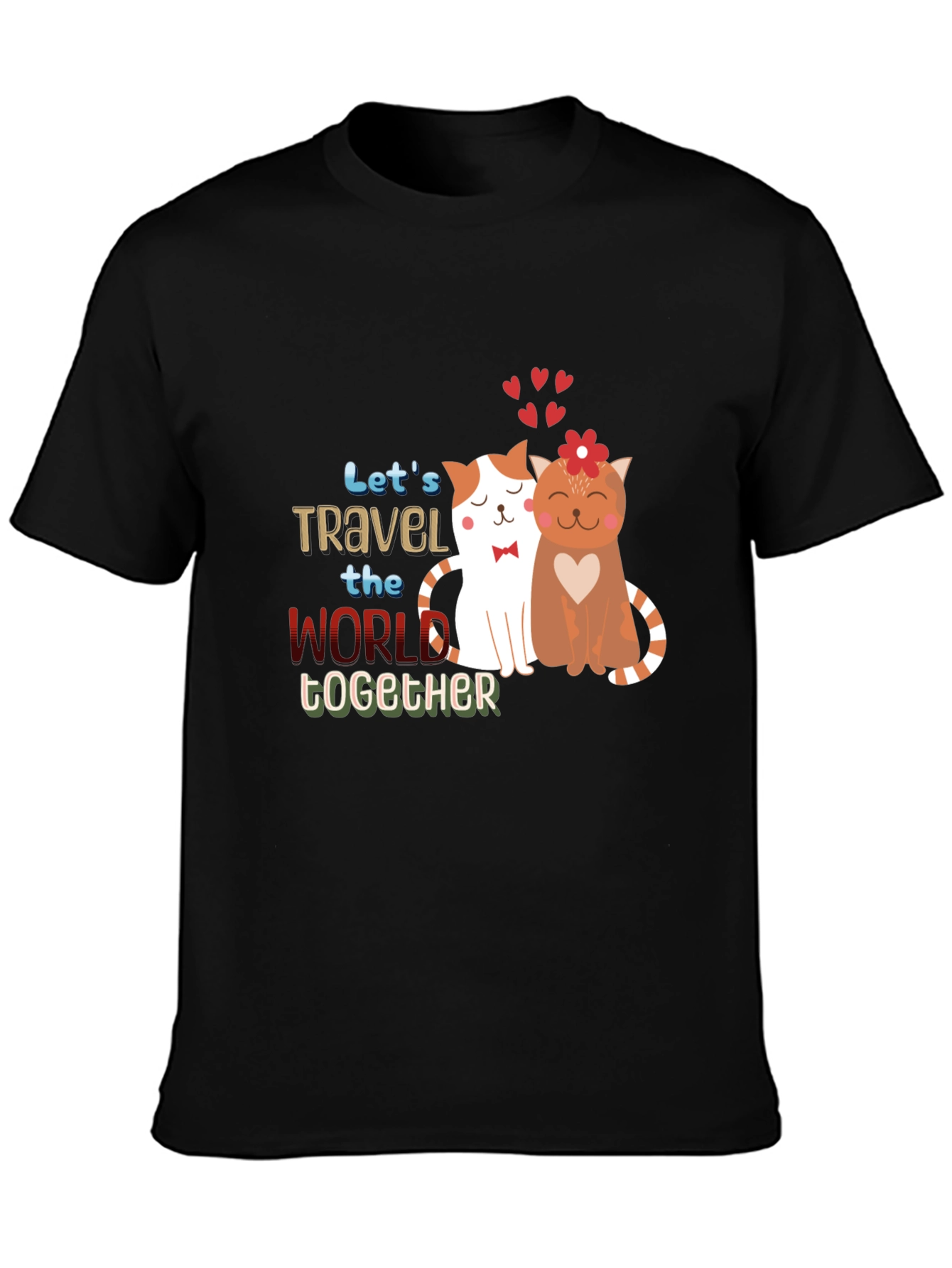Lets Travel Together Cat Graphic Tee