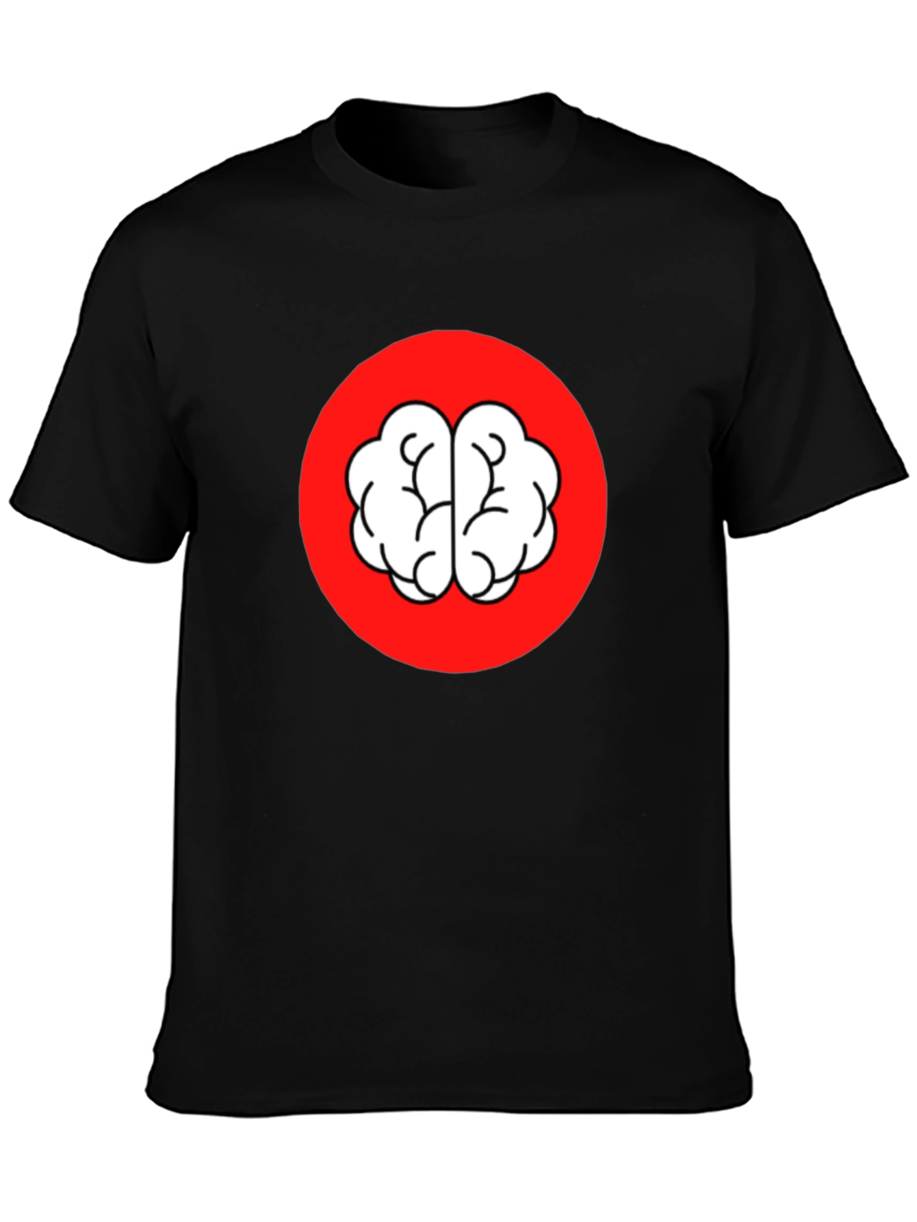 Brain Graphic Tee - Black Crew Neck T-Shirt