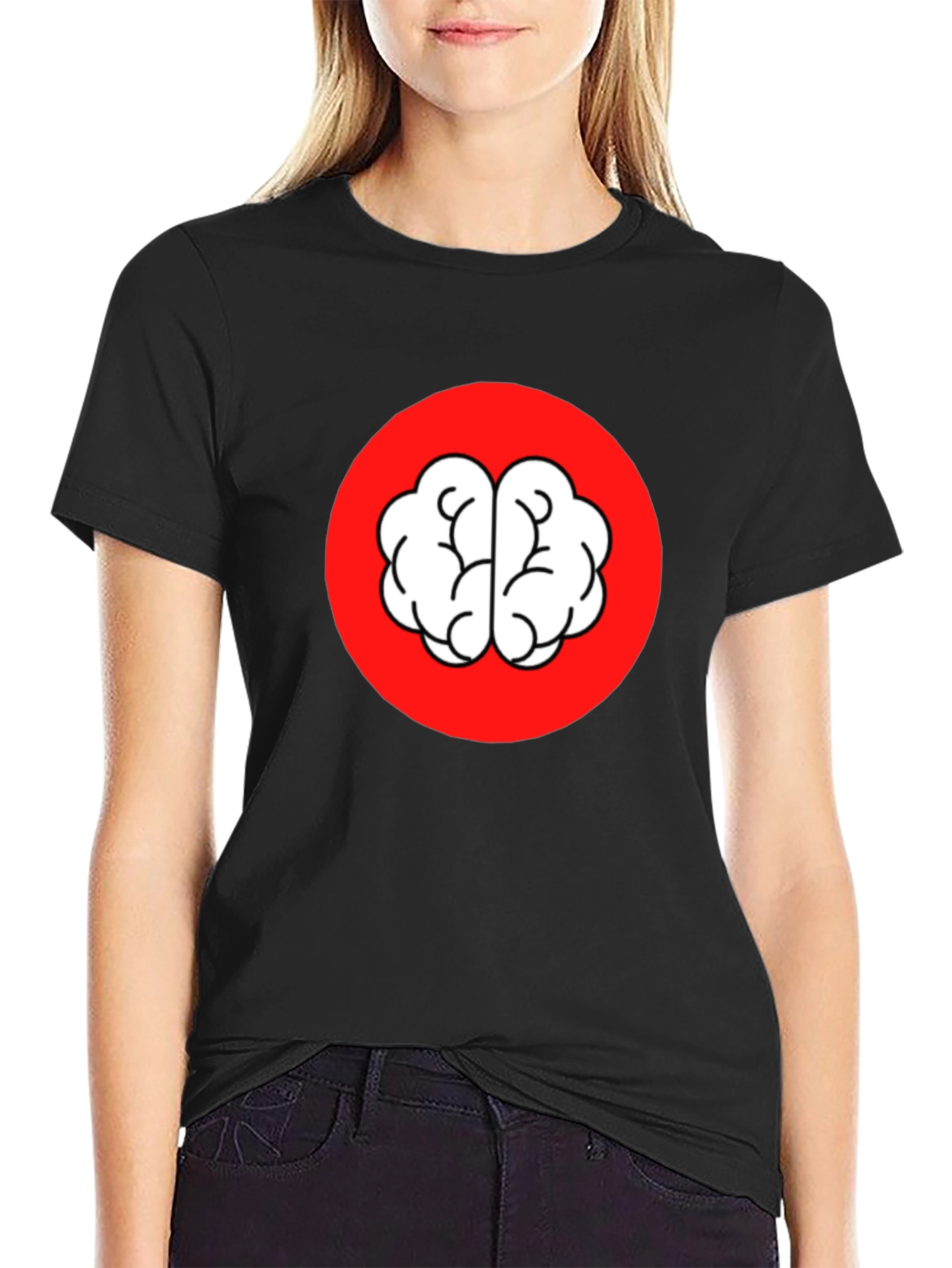 Brain Graphic Tee - Black Crew Neck T-Shirt