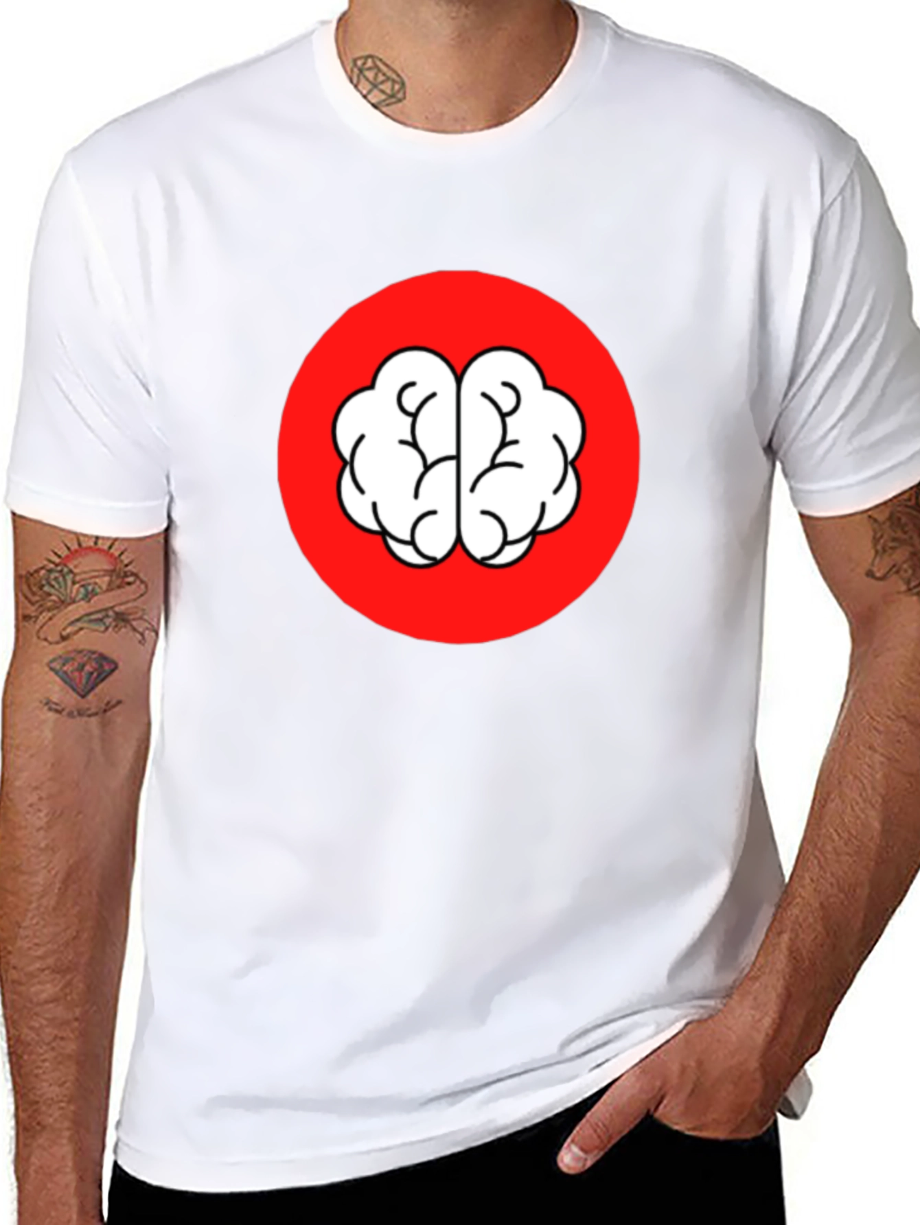 Brain Graphic Tee - Black Crew Neck T-Shirt