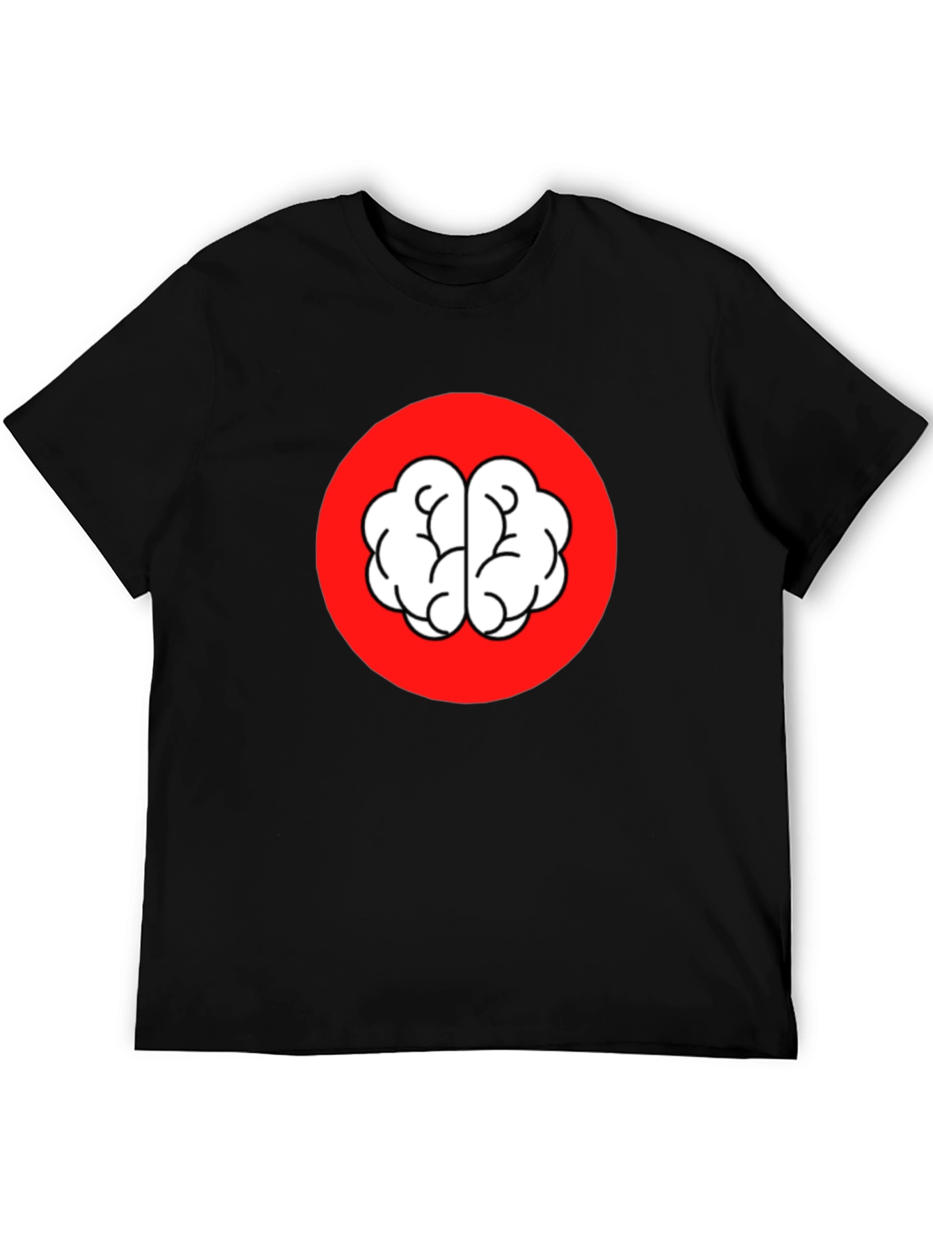 Brain Graphic Tee - Black Crew Neck T-Shirt