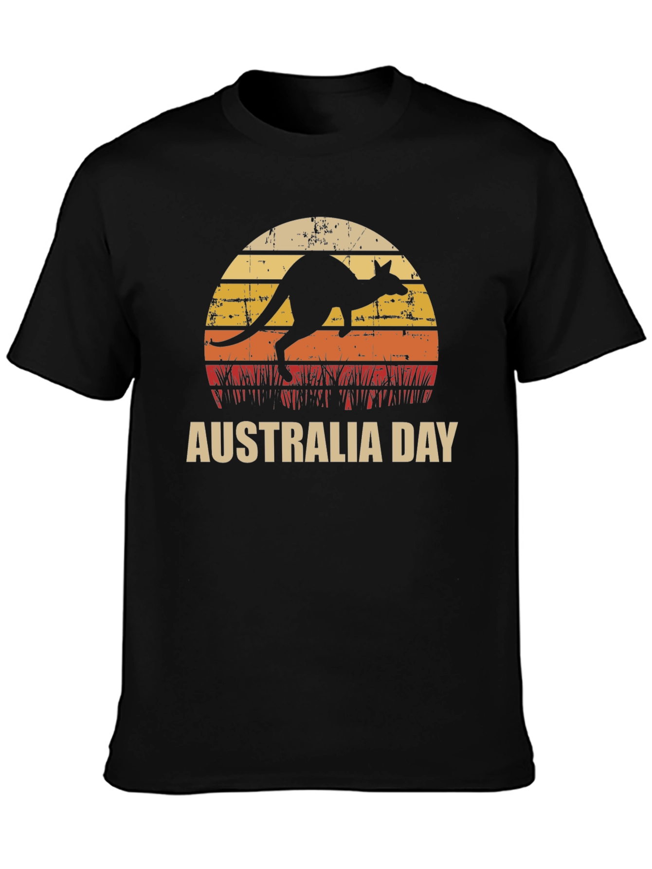 Australia Day Kangaroo Sunset Graphic T-Shirt