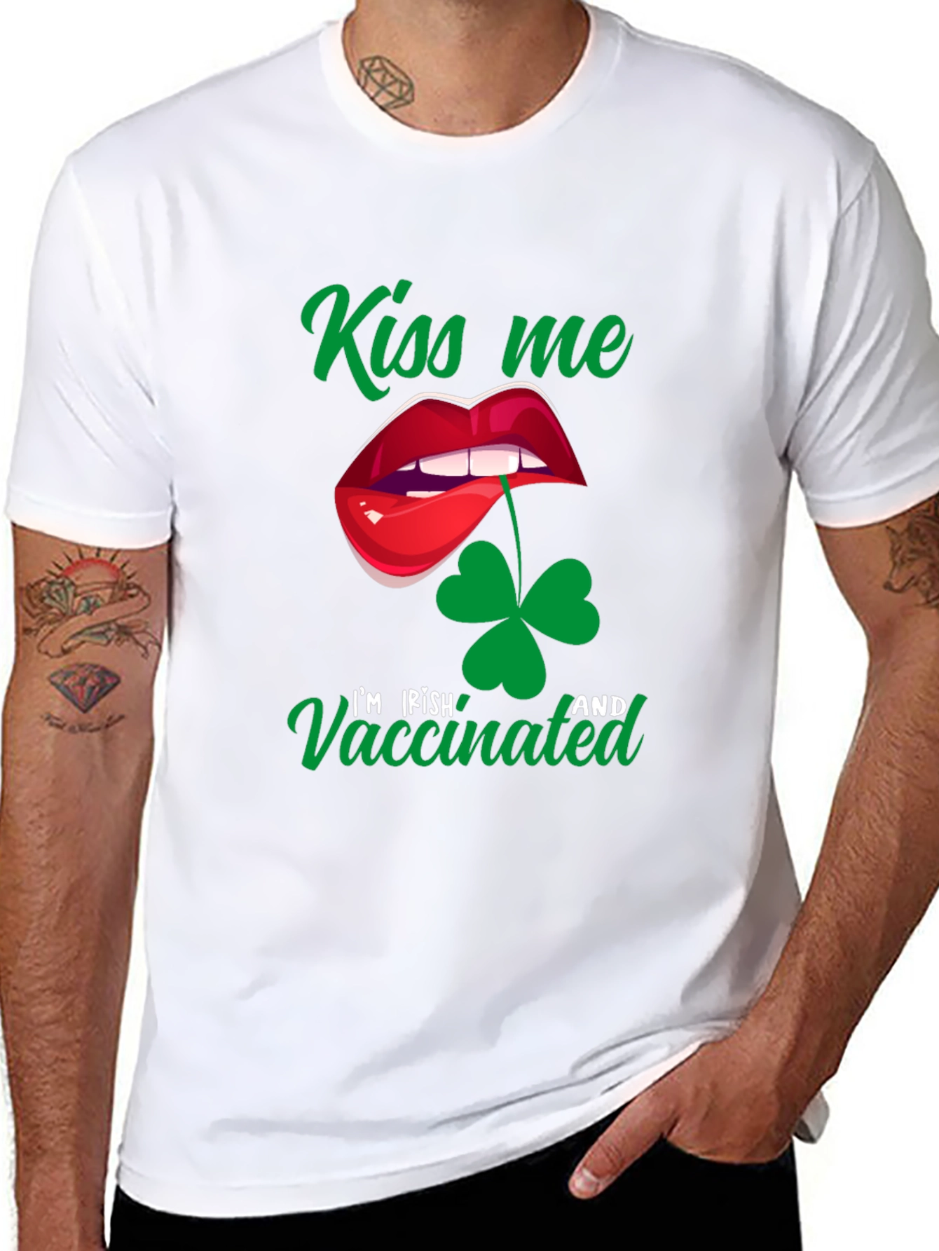 Kiss Me Im Irish and Vaccinated T-Shirt