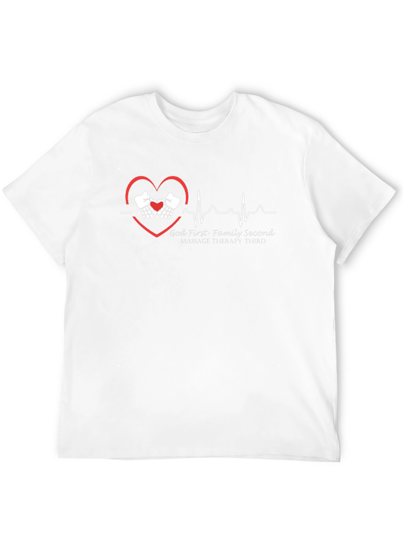 God First Family Second Massage Therapy Third Black Tee