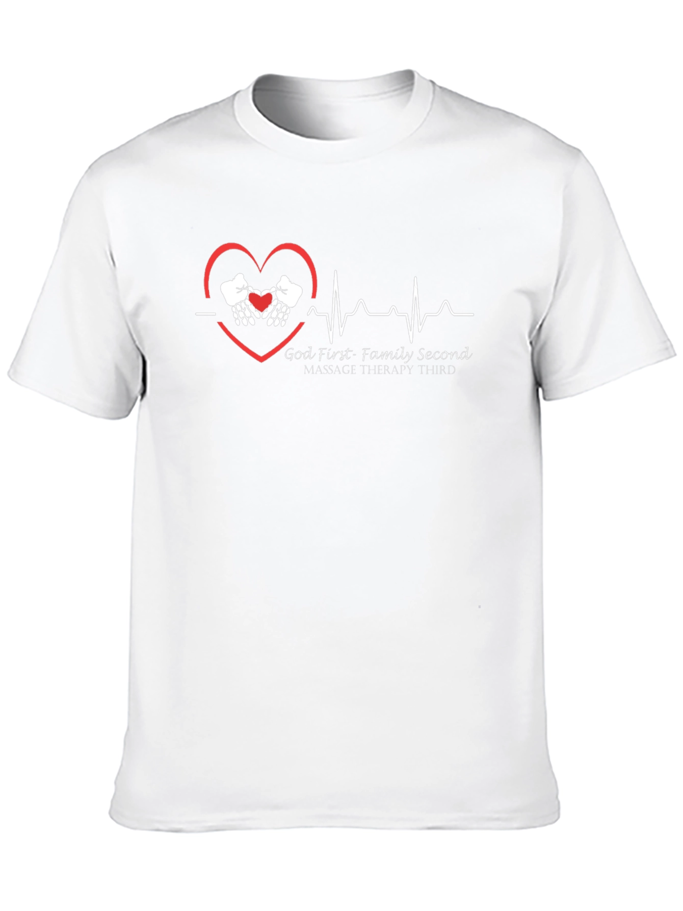 God First Family Second Massage Therapy Third Black Tee