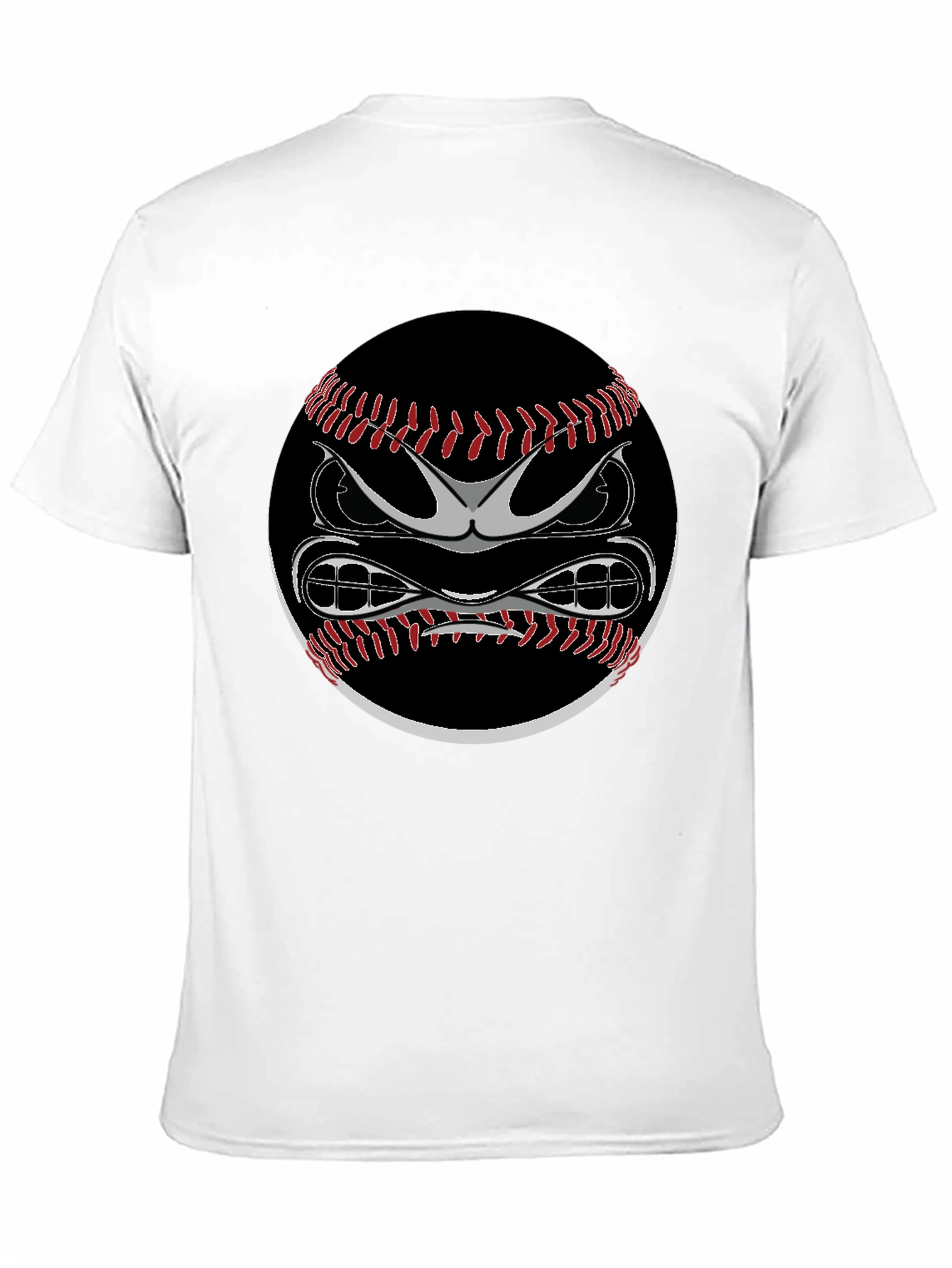 Angry Baseball Graphic Tee - Black Cotton Shirt
