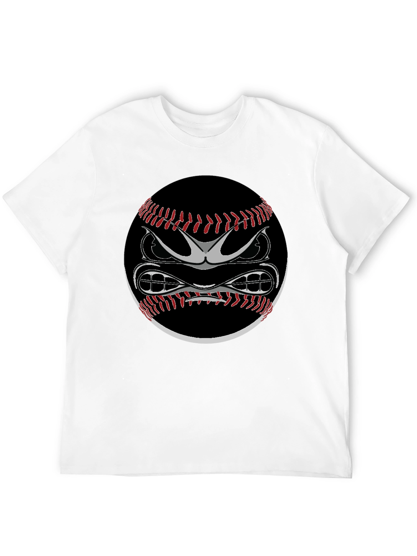 Angry Baseball Graphic Tee - Black Cotton Shirt