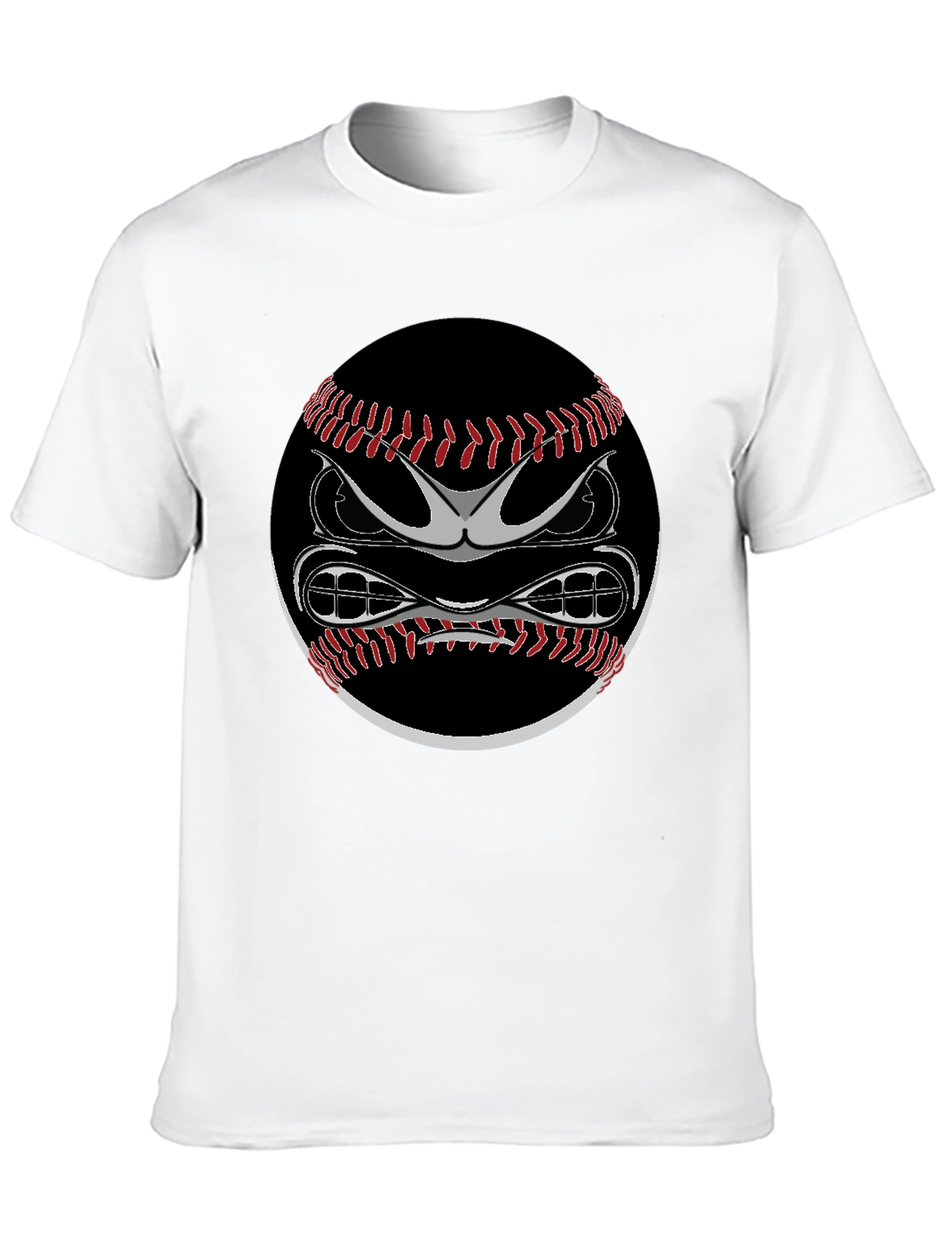 Angry Baseball Graphic Tee - Black Cotton Shirt