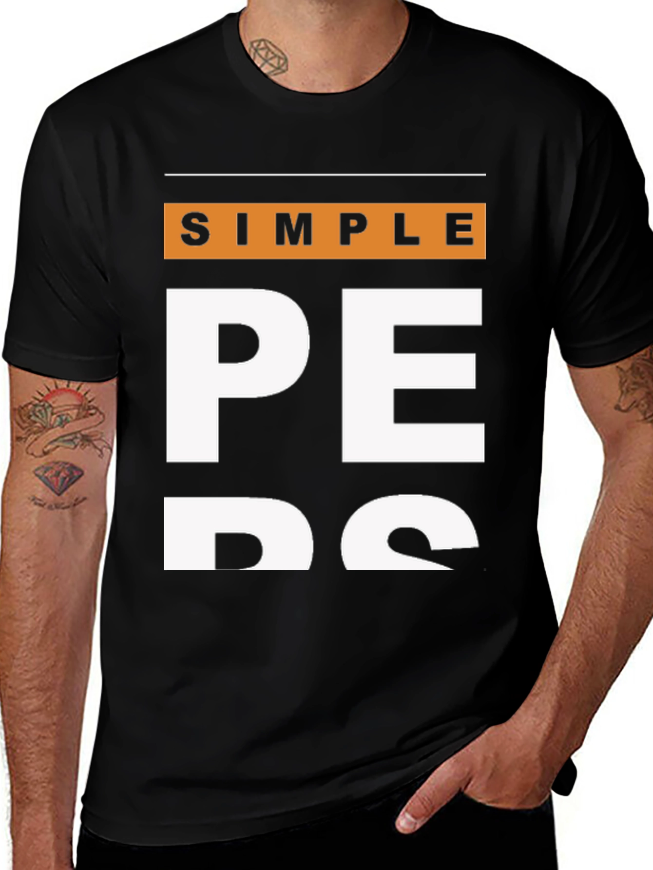 Simple Pers Black T-Shirt - Casual Fashion