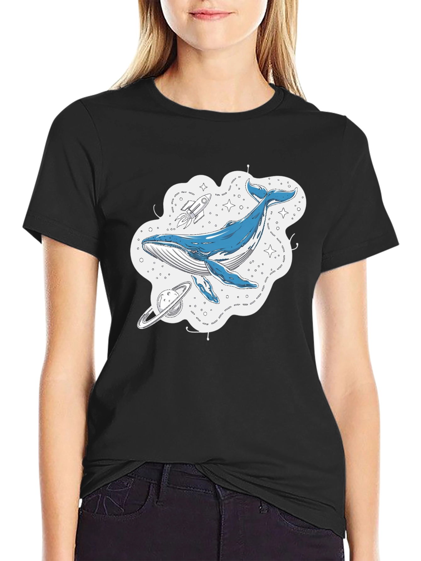 Whale Galaxy Graphic T-Shirt - Space Adventure Tee
