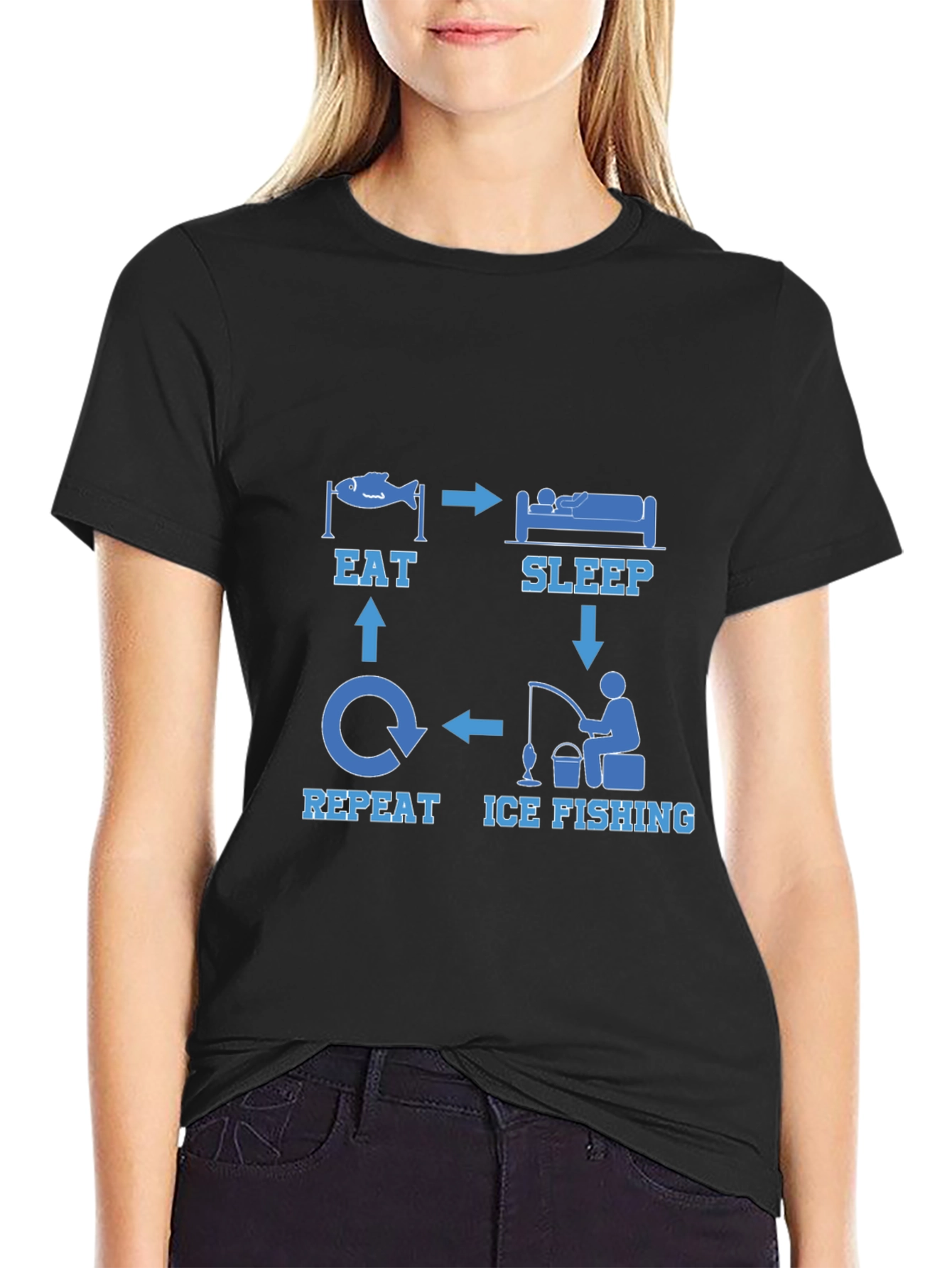 Eat Sleep Ice Fishing Repeat T-Shirt