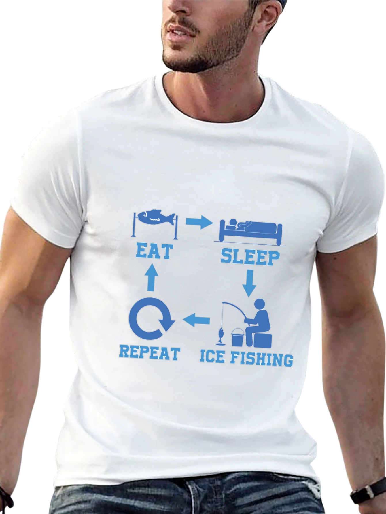 Eat Sleep Ice Fishing Repeat T-Shirt