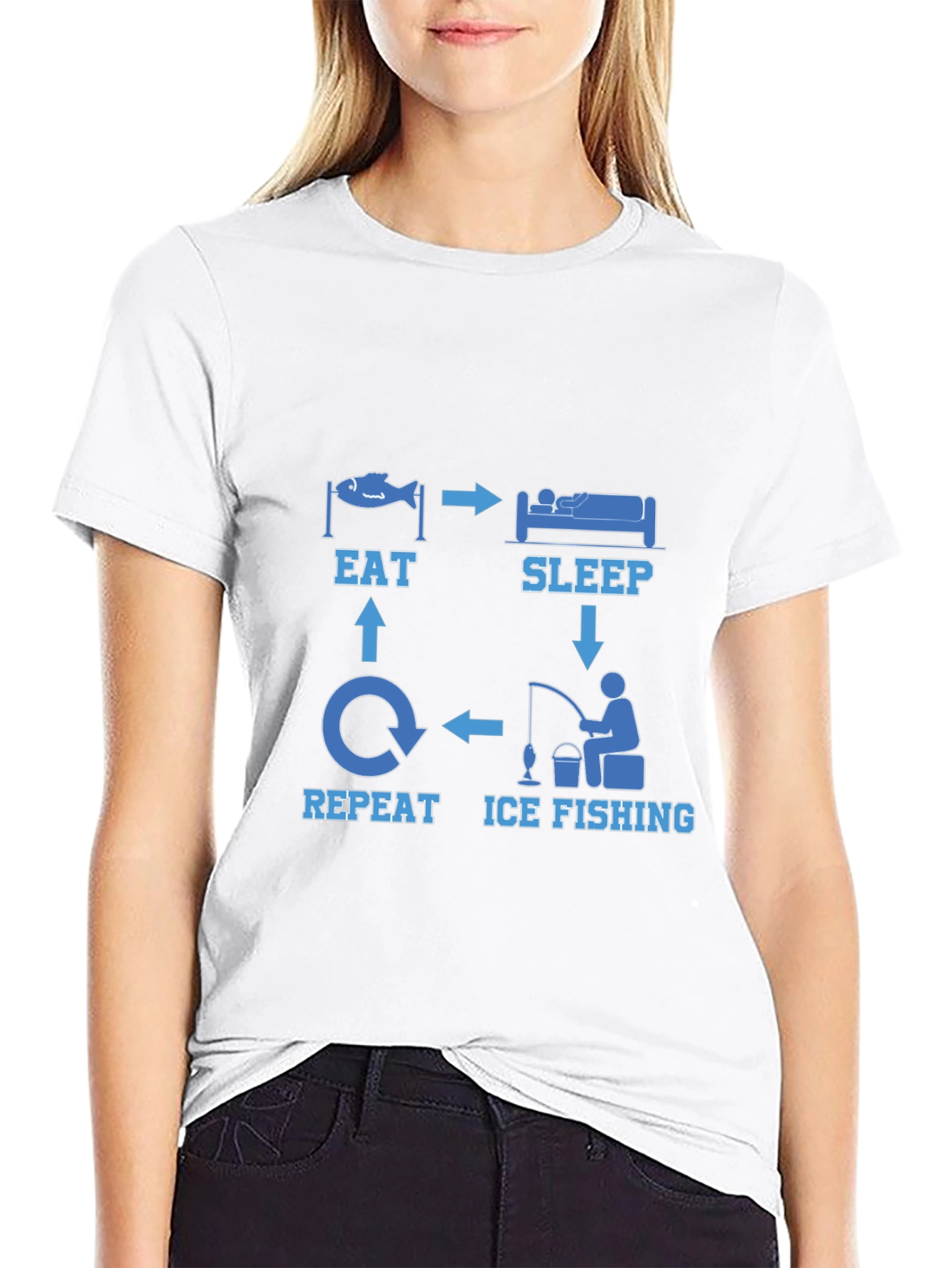 Eat Sleep Ice Fishing Repeat T-Shirt