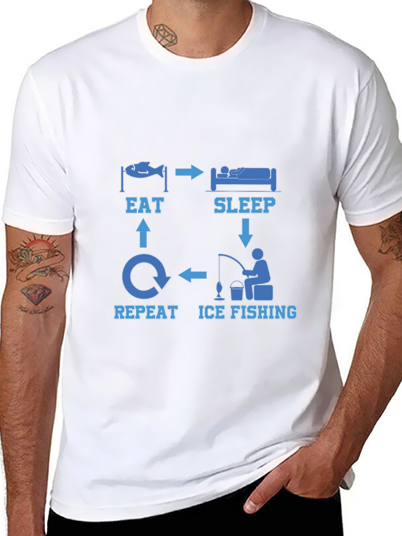 Eat Sleep Ice Fishing Repeat T-Shirt