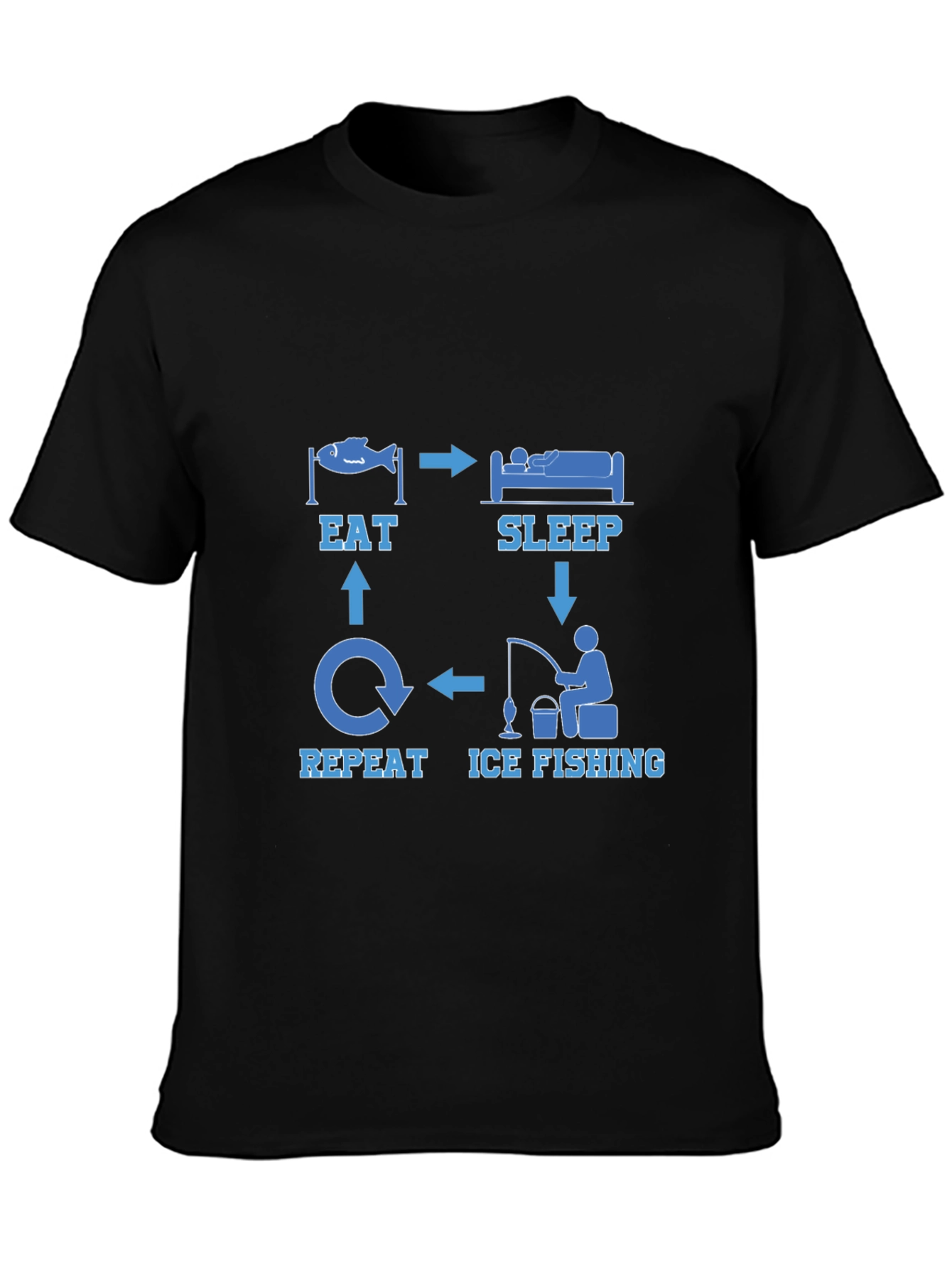 Eat Sleep Ice Fishing Repeat T-Shirt