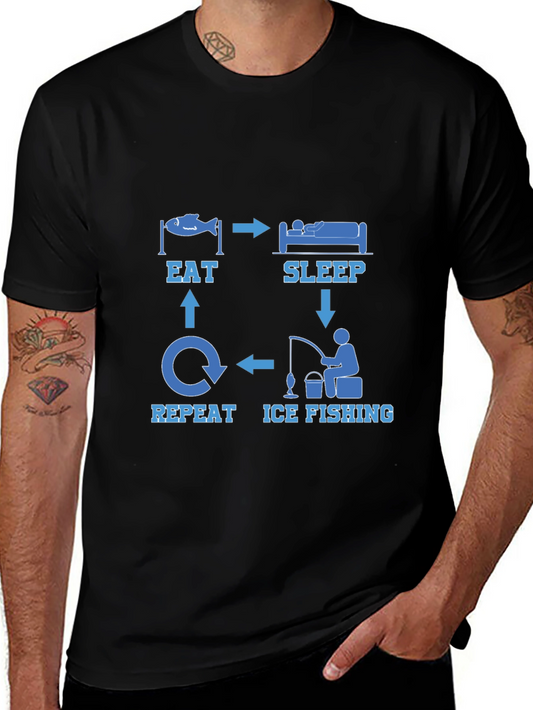 Eat Sleep Ice Fishing Repeat T-Shirt