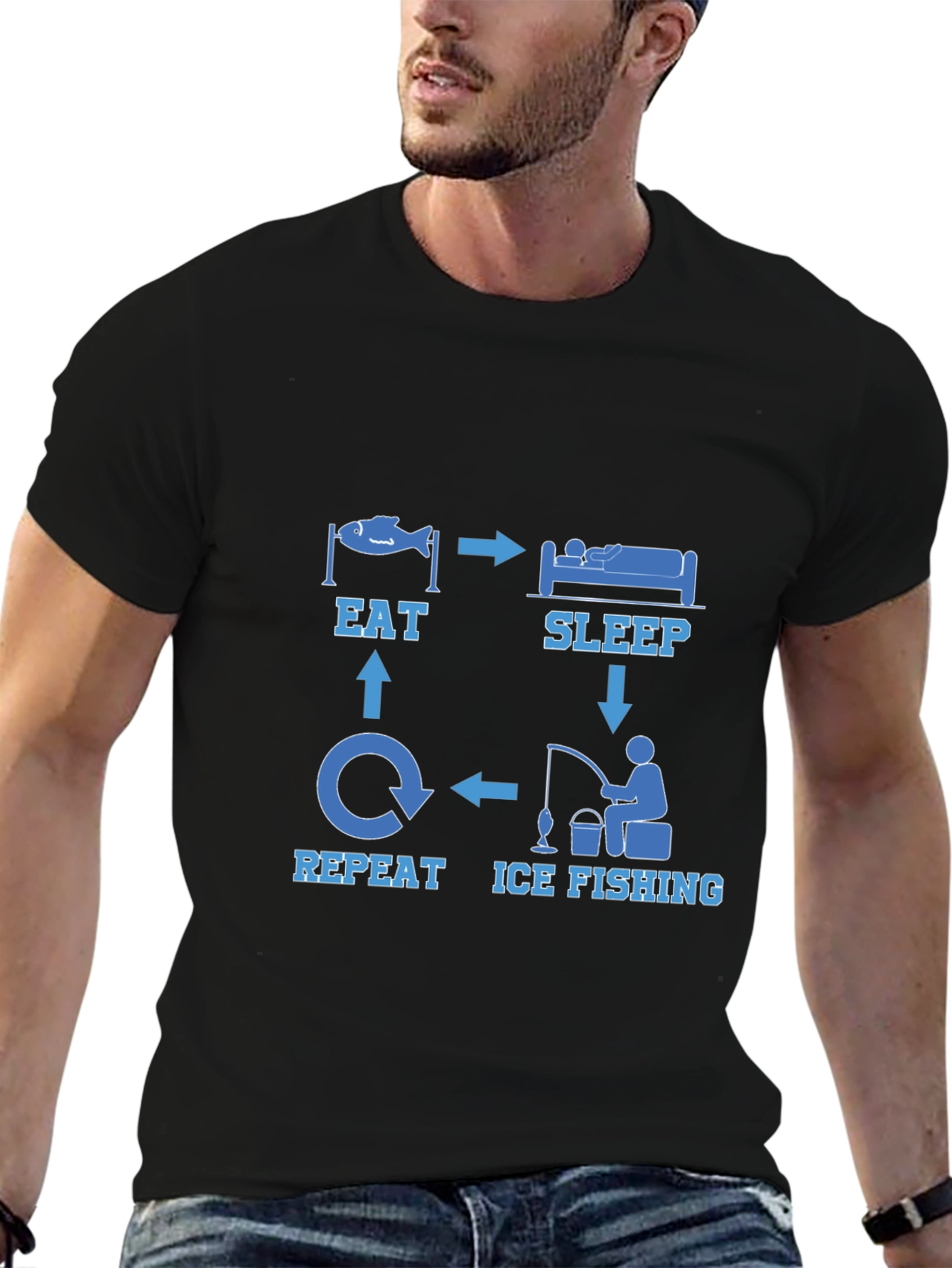 Eat Sleep Ice Fishing Repeat T-Shirt