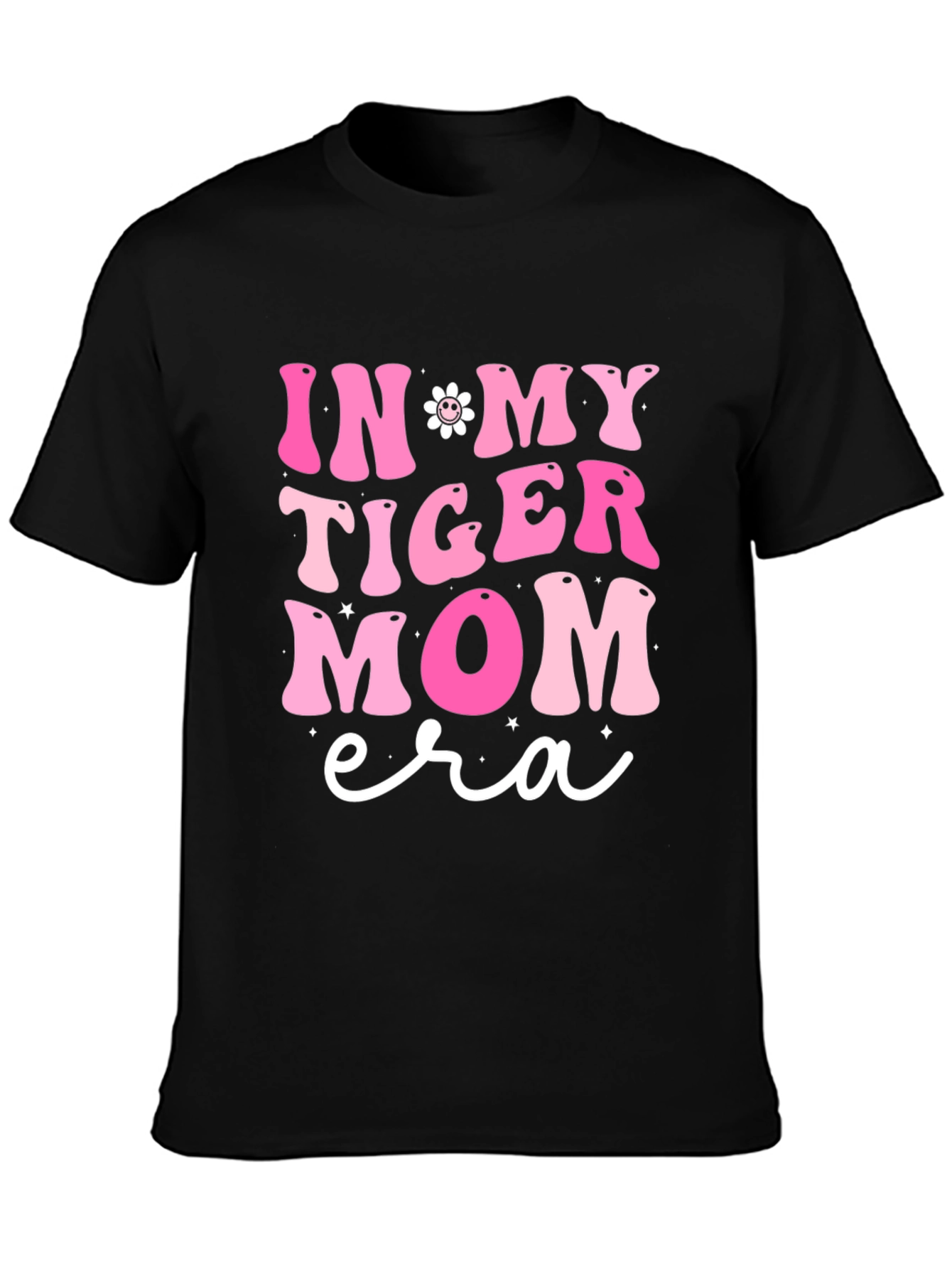 In My Tiger Mom Era Black Cotton T-Shirt
