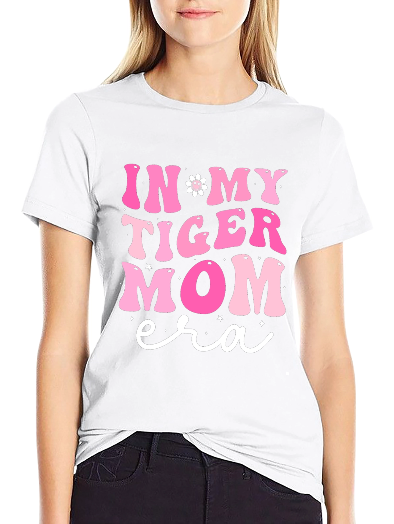 In My Tiger Mom Era Black Cotton T-Shirt