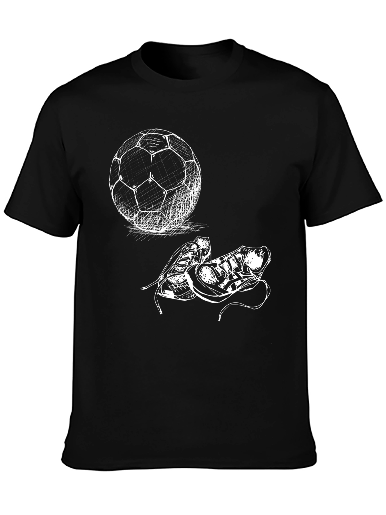 Soccer Ball & Cleats Graphic Tee - Black