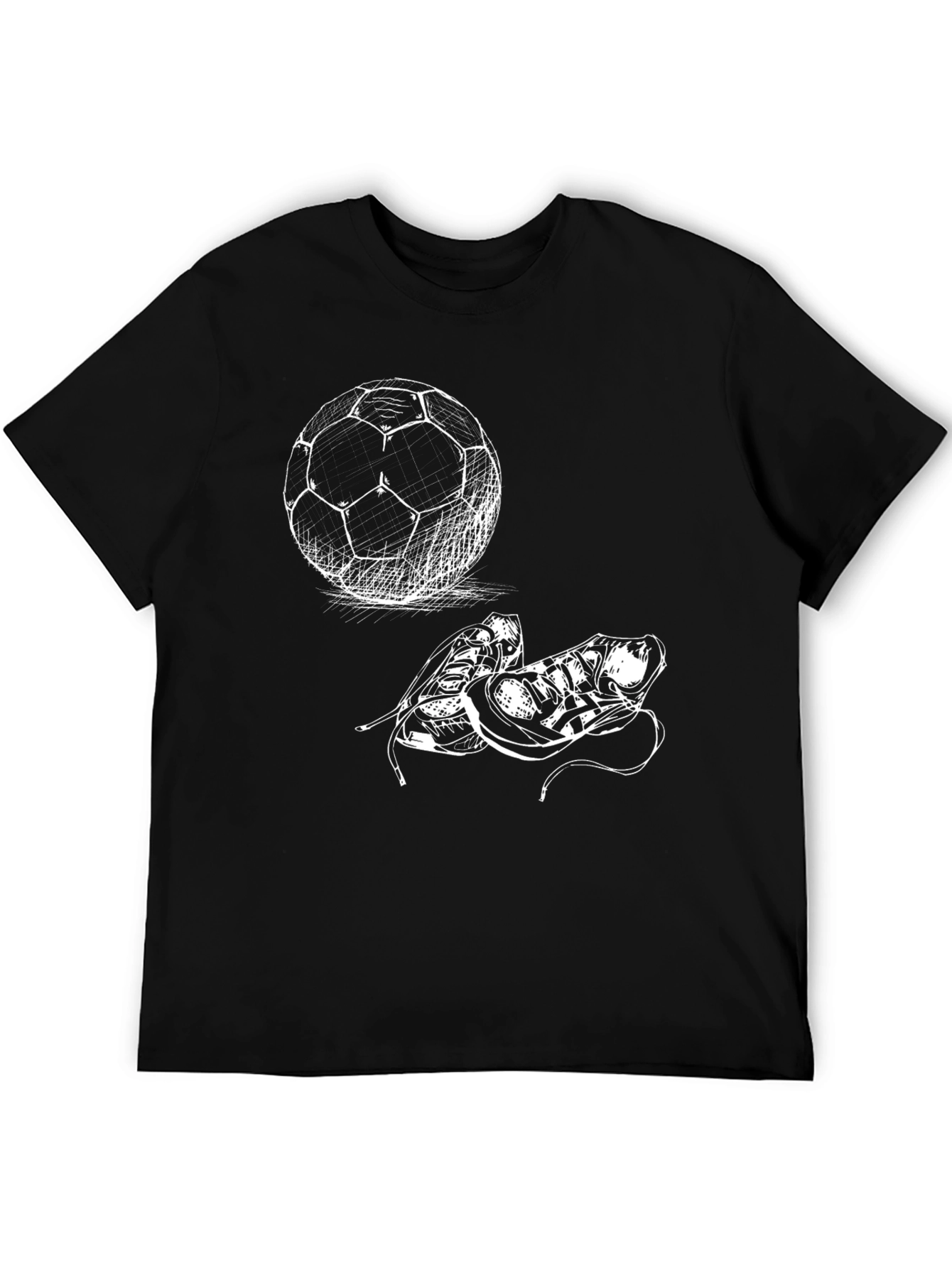 Soccer Ball & Cleats Graphic Tee - Black