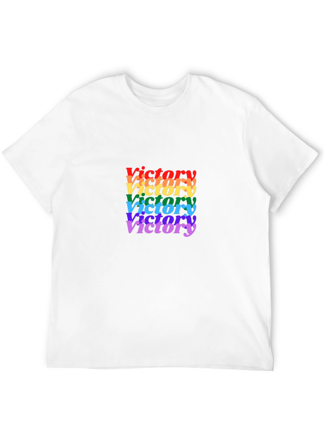Rainbow Victory Graphic Black T-Shirt