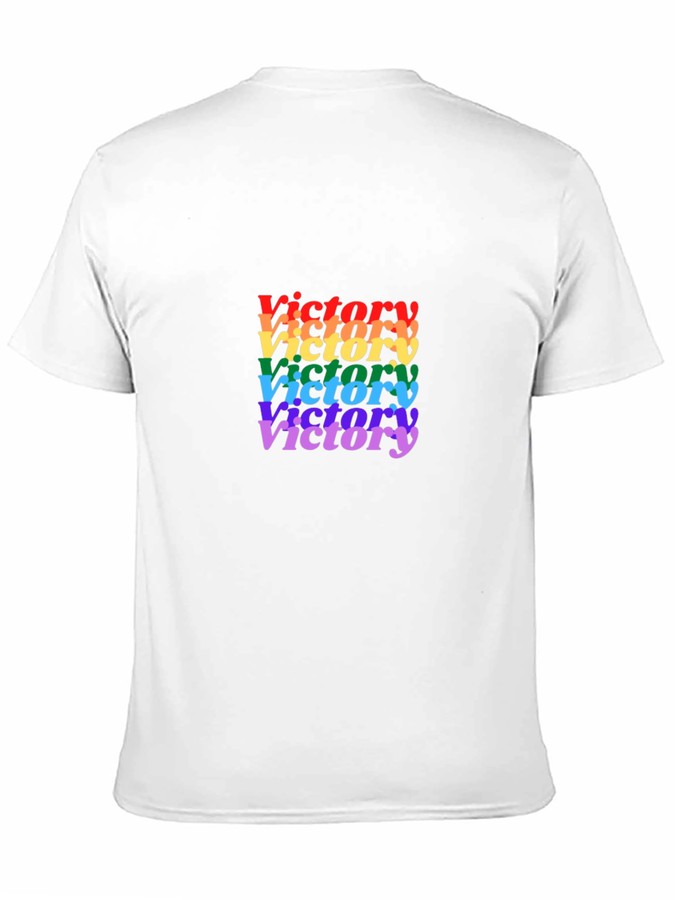 Rainbow Victory Graphic Black T-Shirt