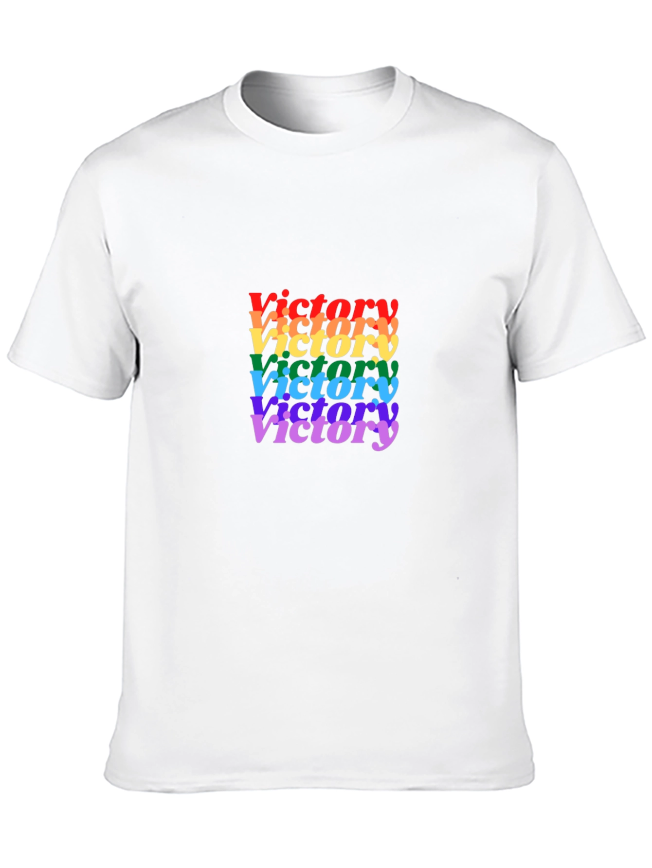 Rainbow Victory Graphic Black T-Shirt