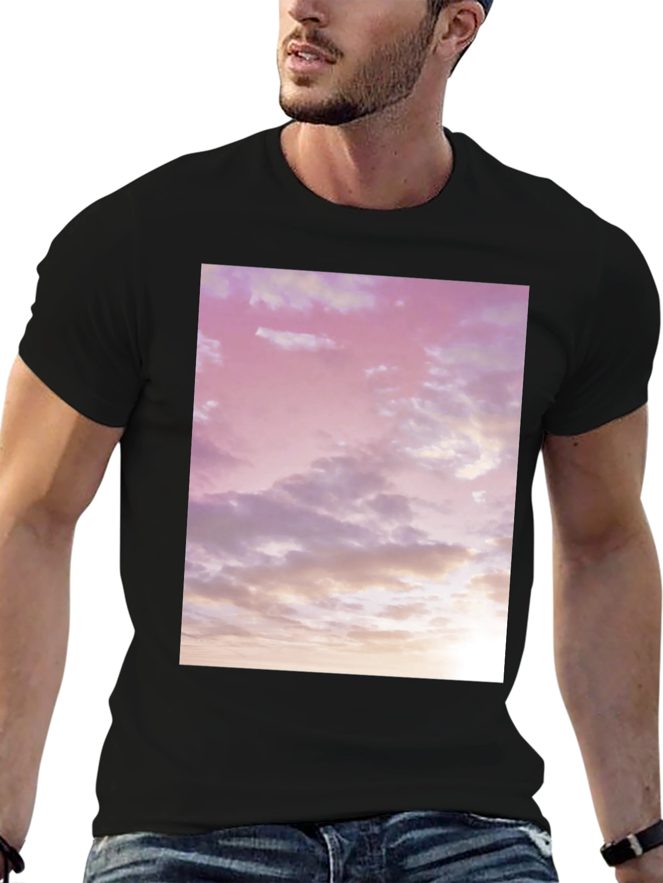 Sky Print Black T-Shirt