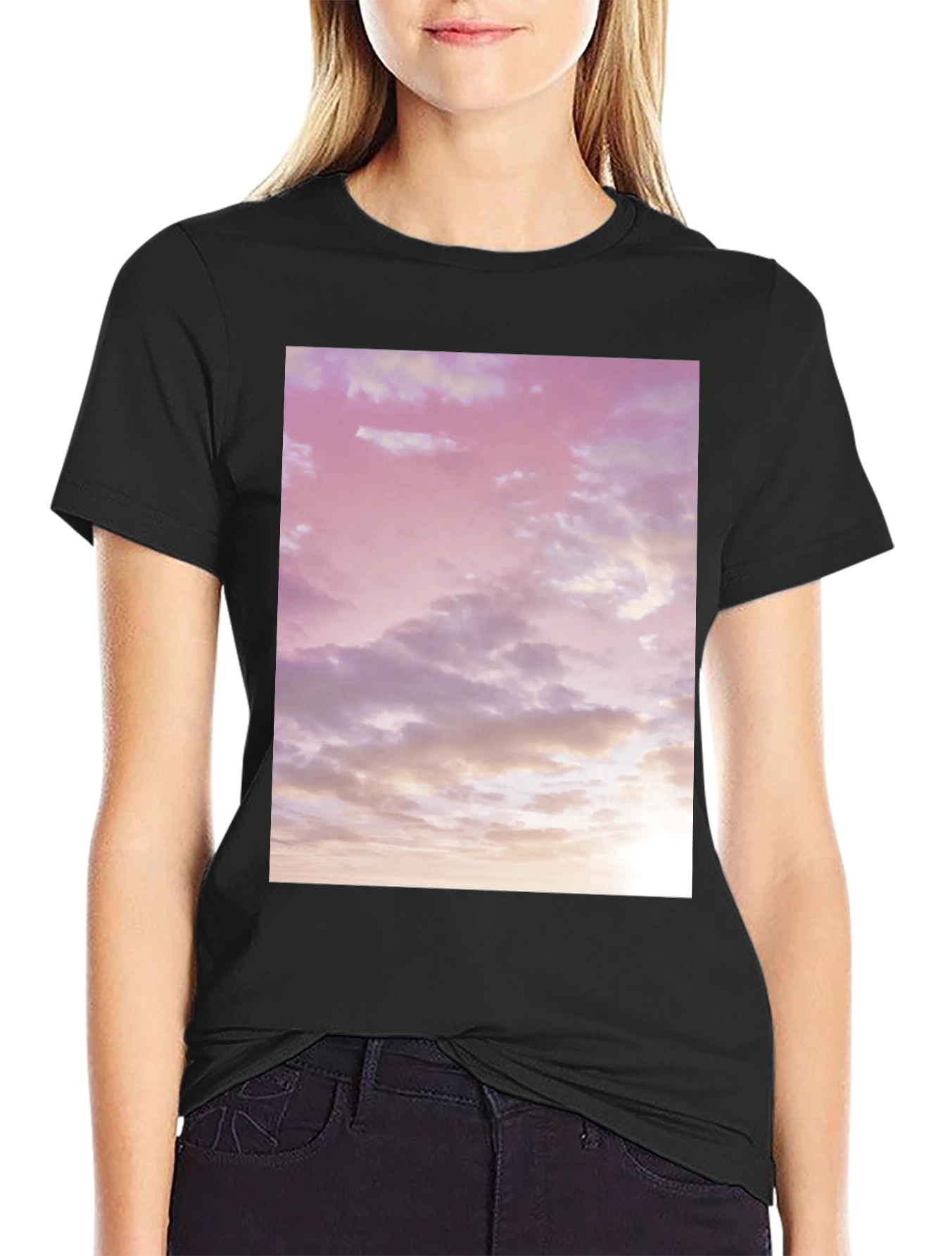 Sky Print Black T-Shirt