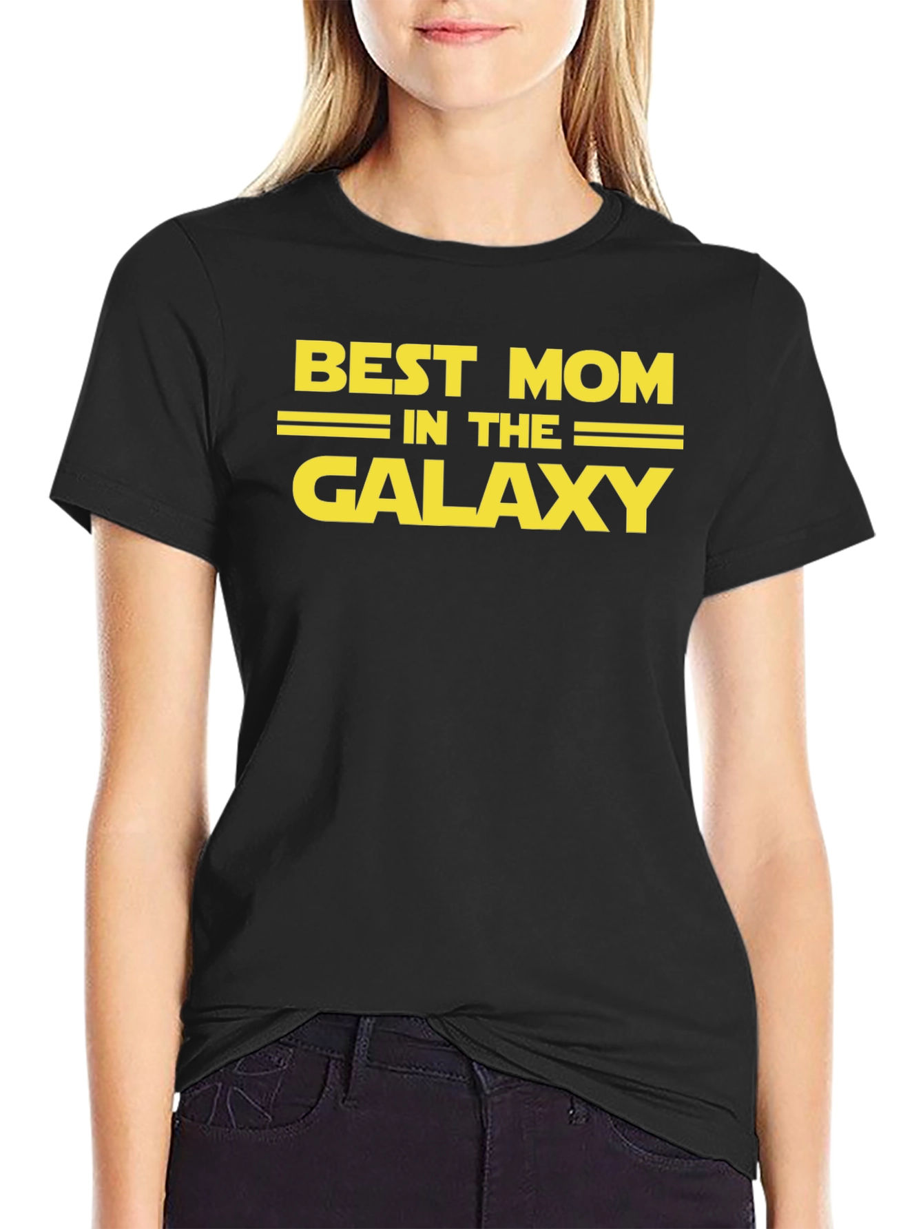 Best Mom in the Galaxy Black Graphic Tee