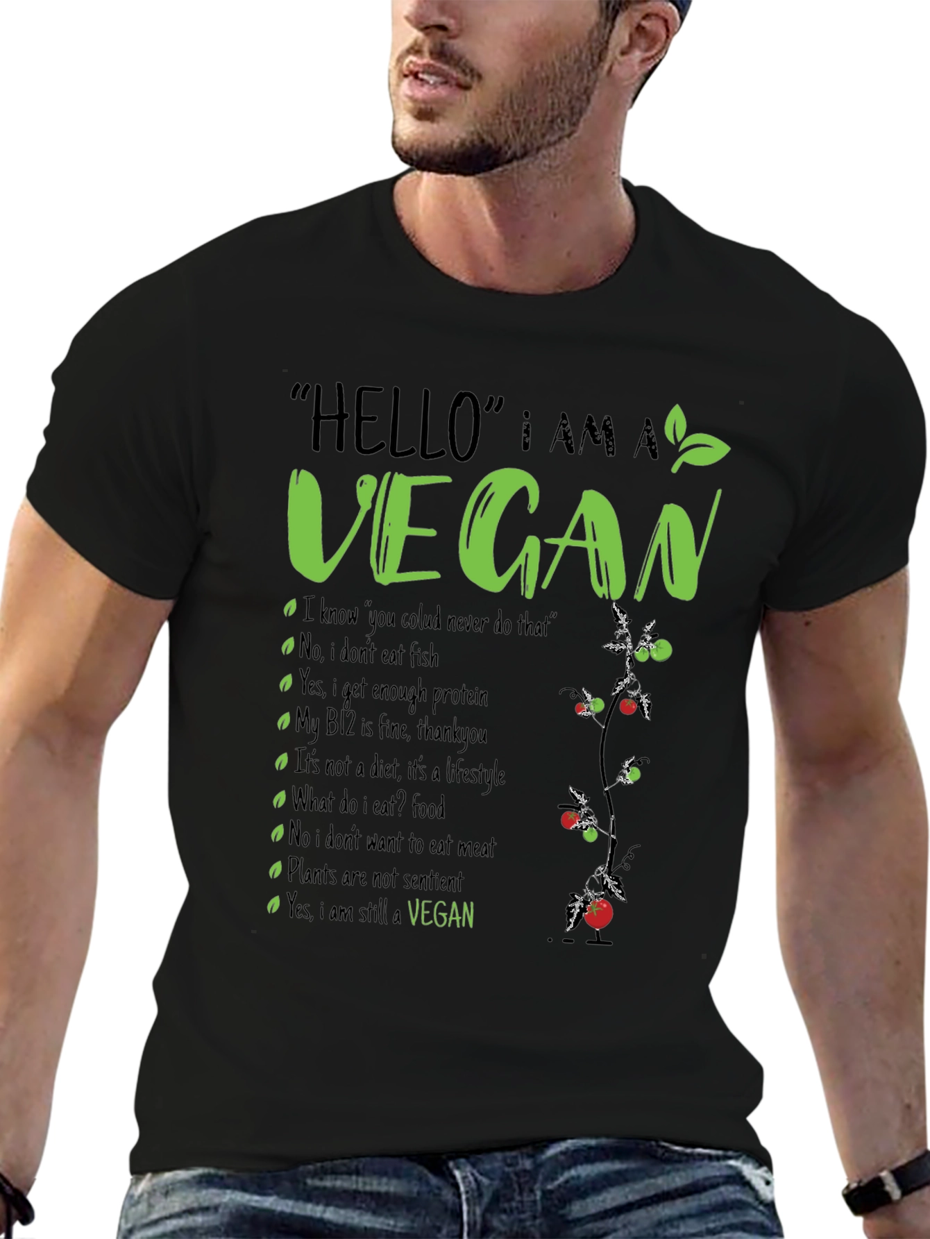 Vegan T-Shirt: Hello I am a Vegan