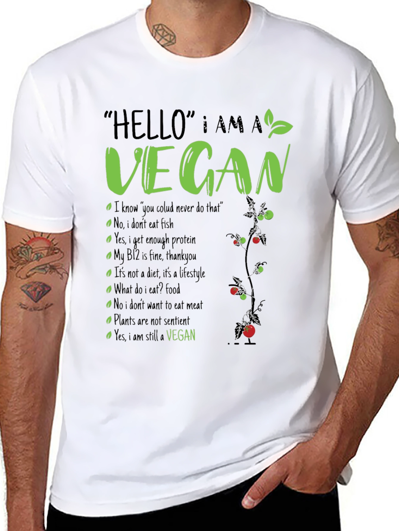 Vegan T-Shirt: Hello I am a Vegan