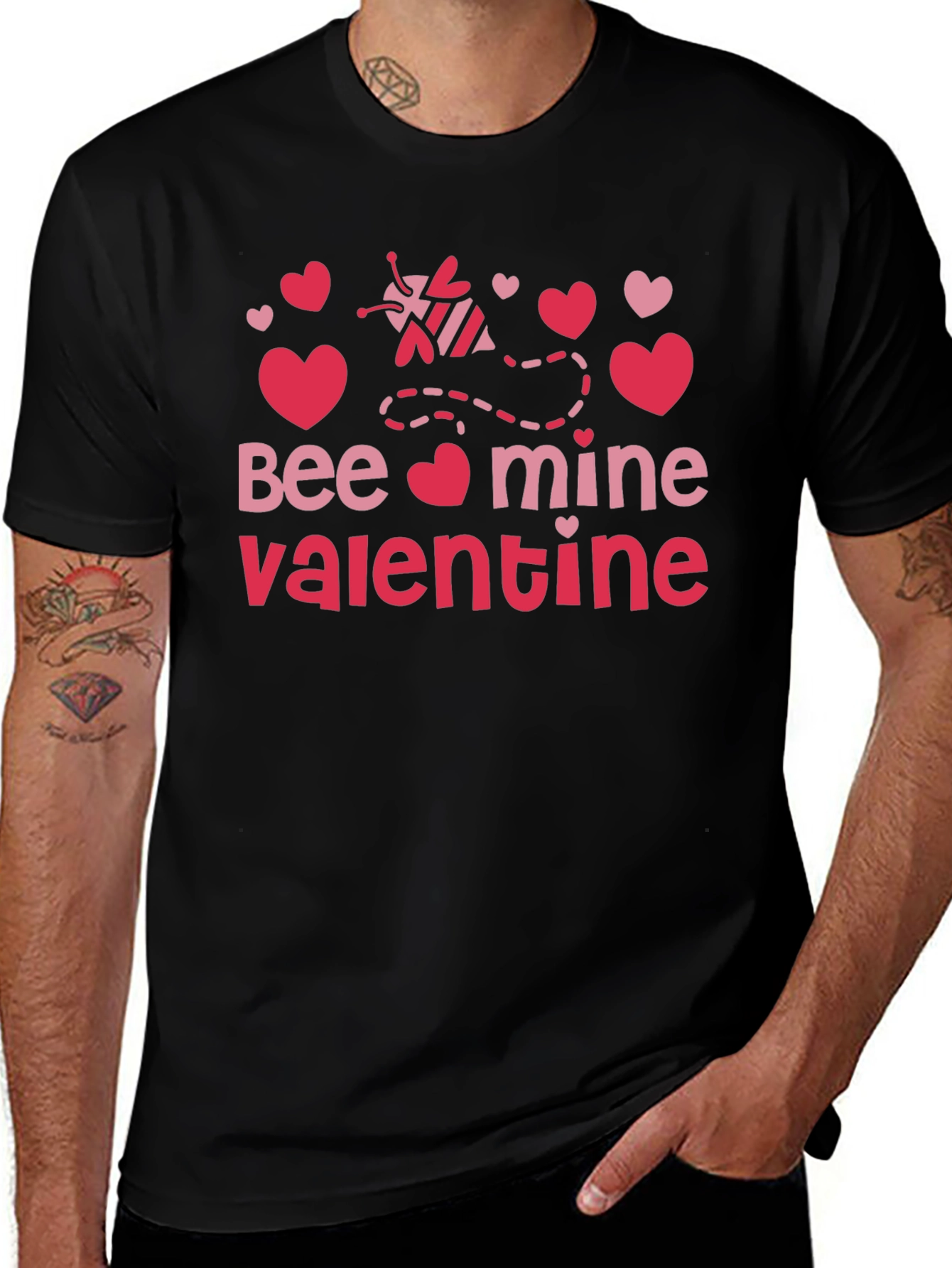 Bee Mine Valentine T-Shirt Black Valentines Day Tee