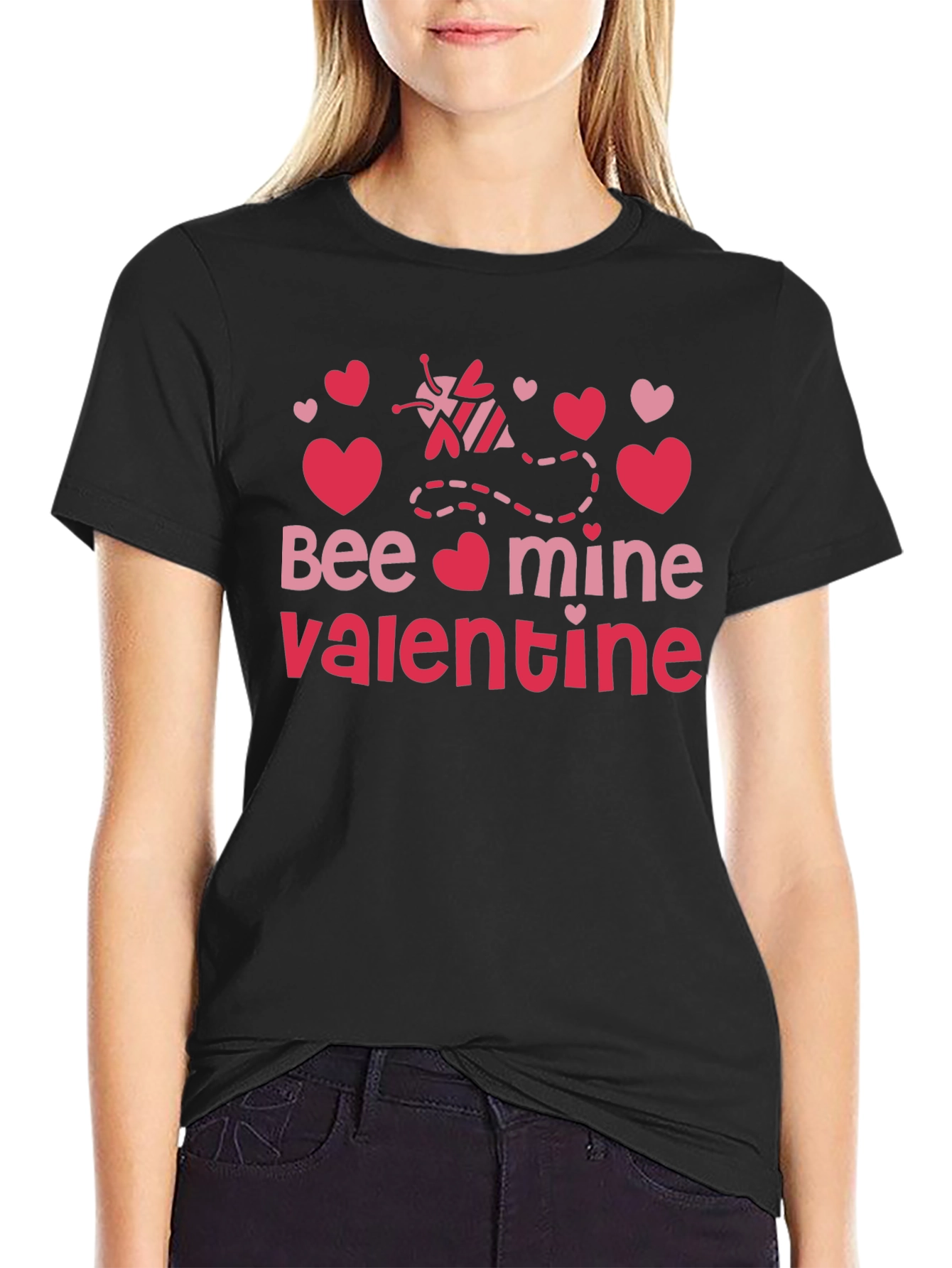 Bee Mine Valentine T-Shirt Black Valentines Day Tee