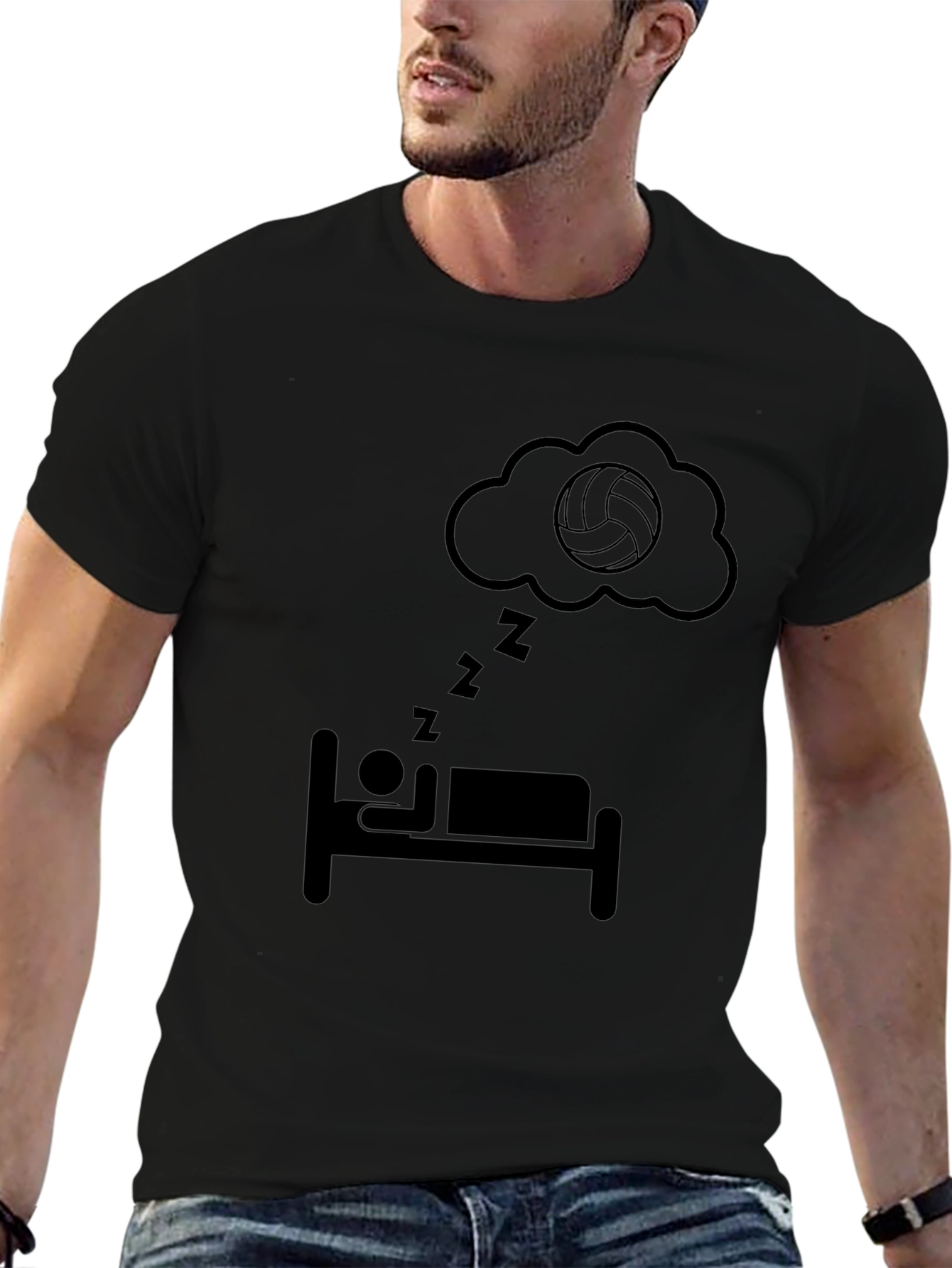 Volleyball Dreamer Black T-Shirt