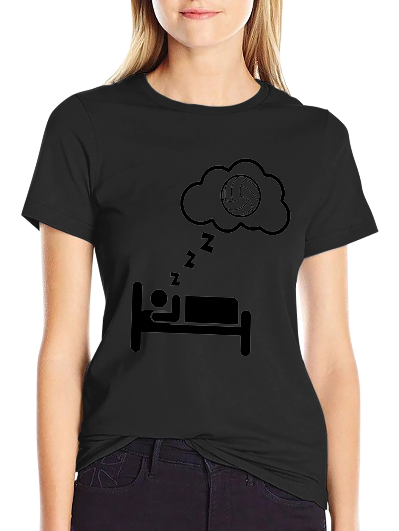 Volleyball Dreamer Black T-Shirt
