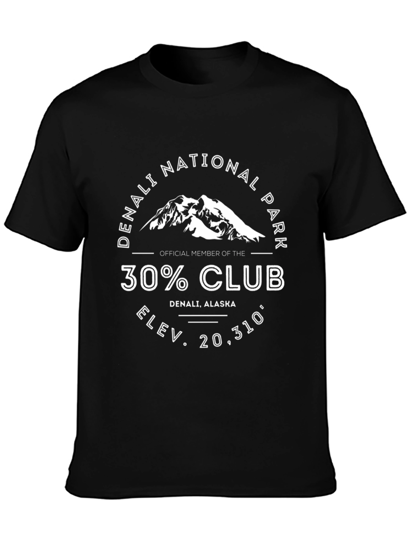 Denali National Park 30% Club Black T-Shirt
