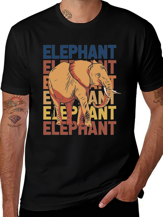 Elephant Graphic Tee - Retro Style